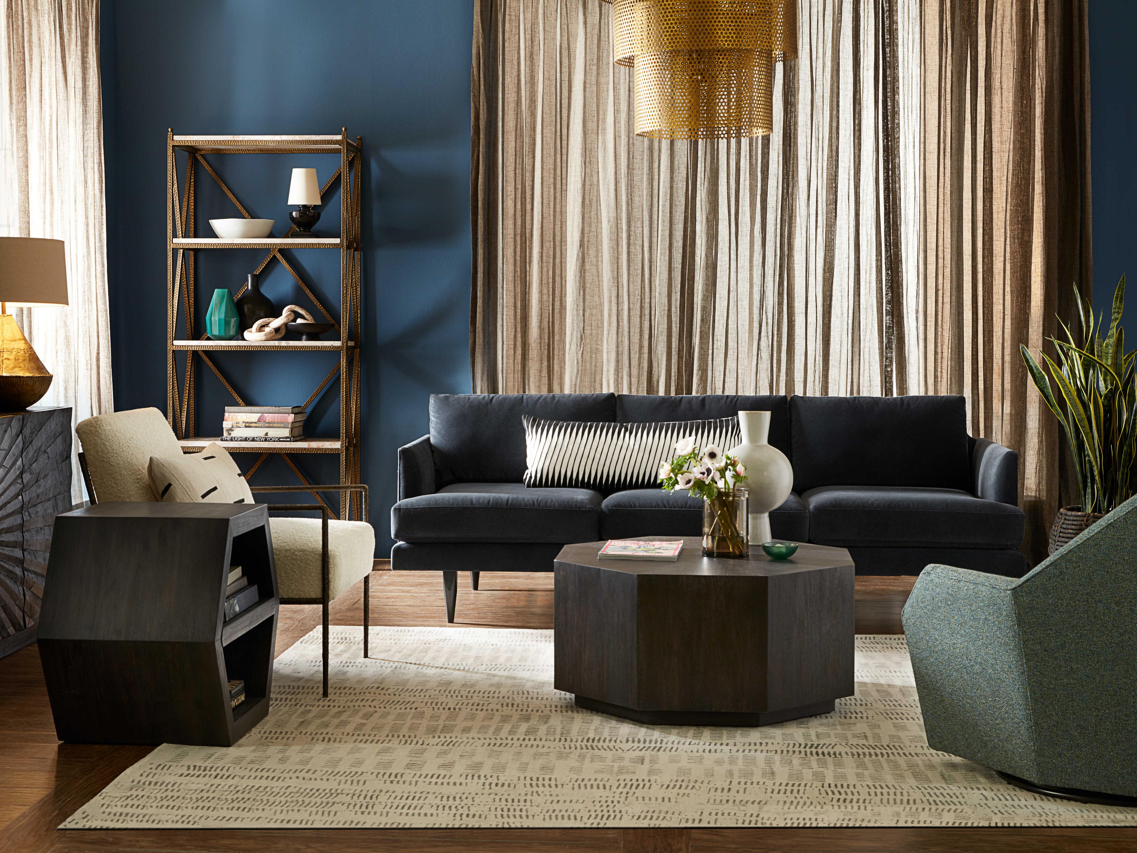 Luxecor Heritage Honeycomb Wood Black End Table