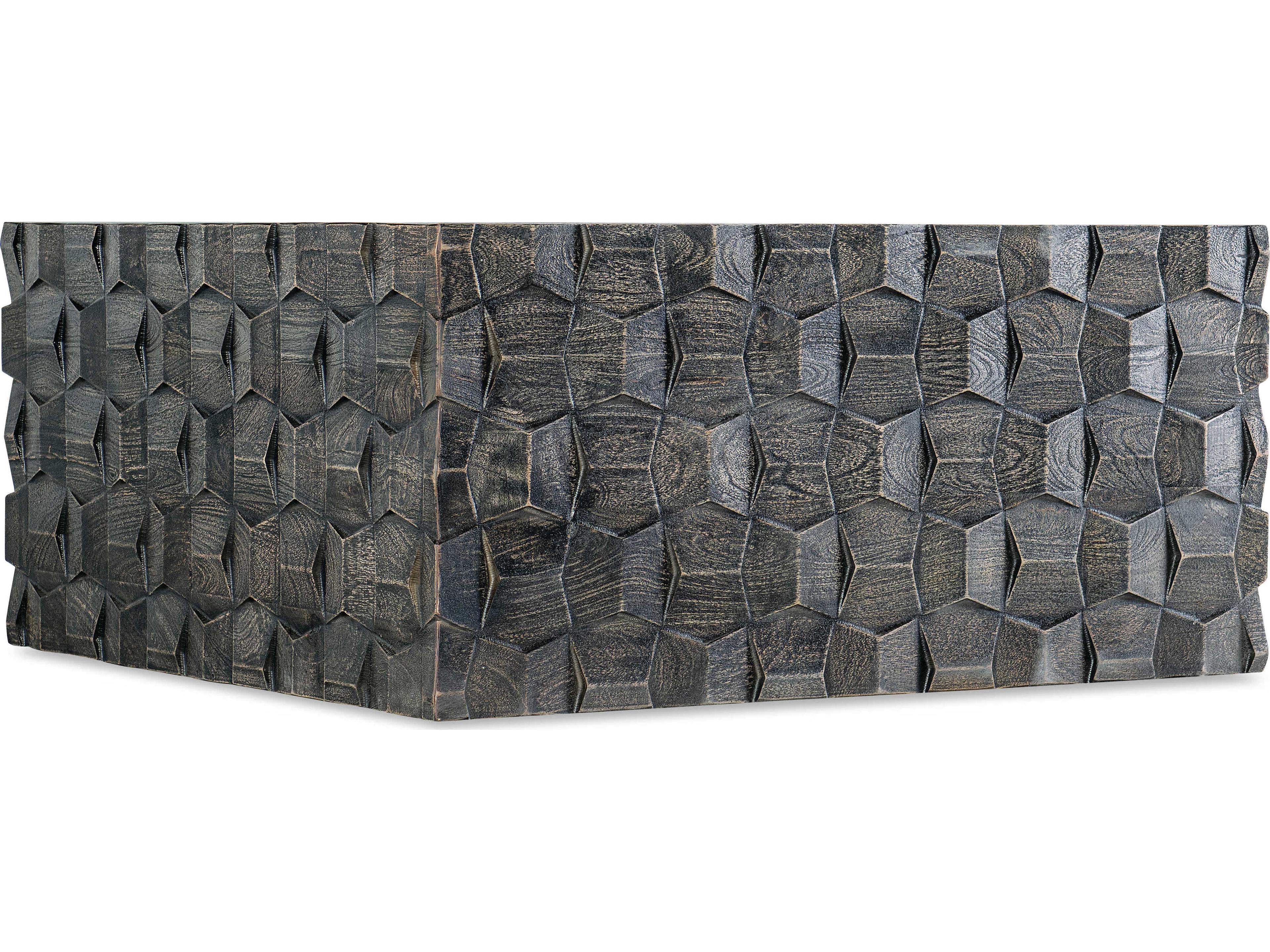 Hooker Furniture Commerce and Market Chiseling Square Wood Black Cocktail Table