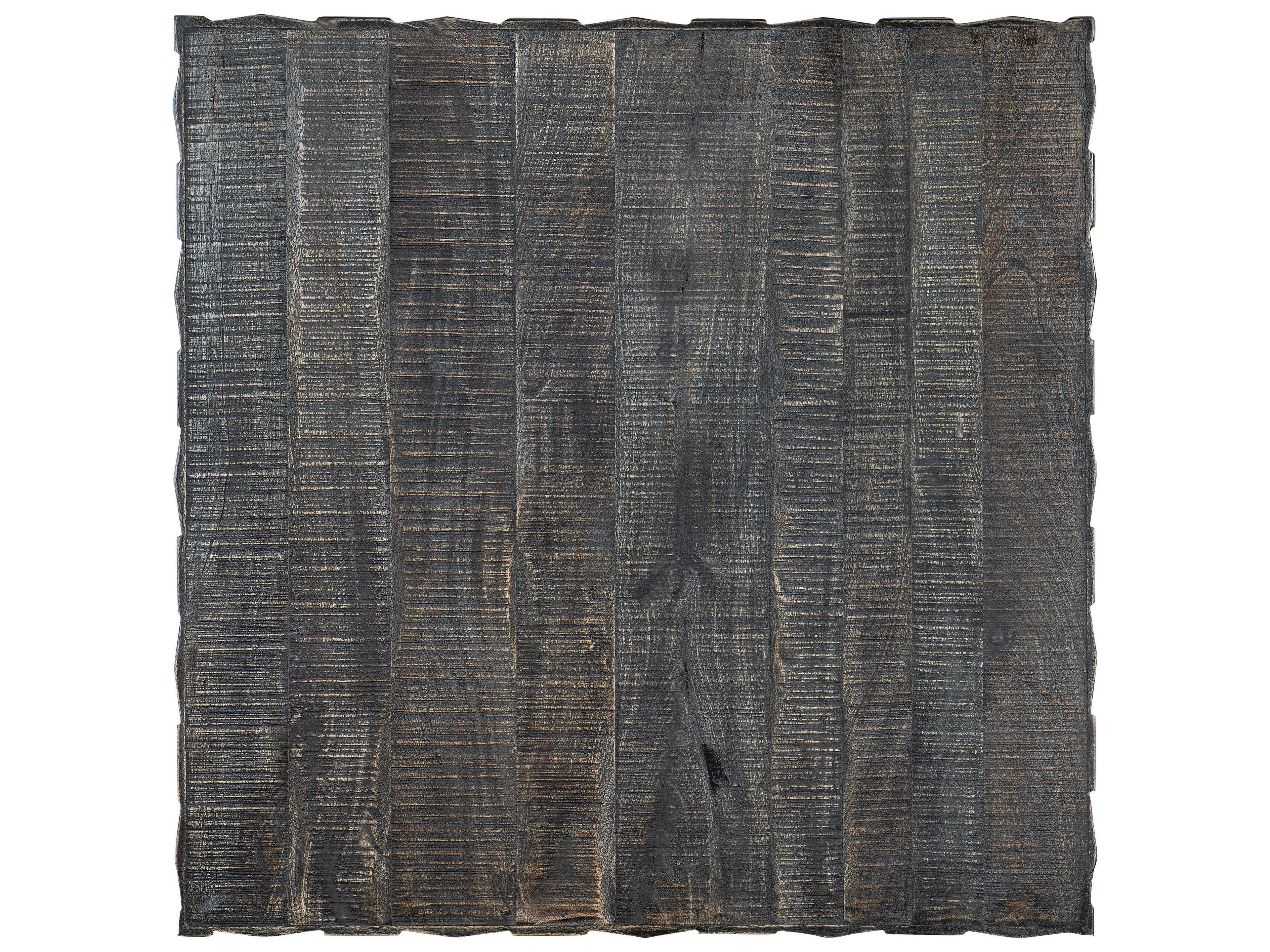 Hooker Furniture Commerce and Market Chiseling Square Wood Black Cocktail Table