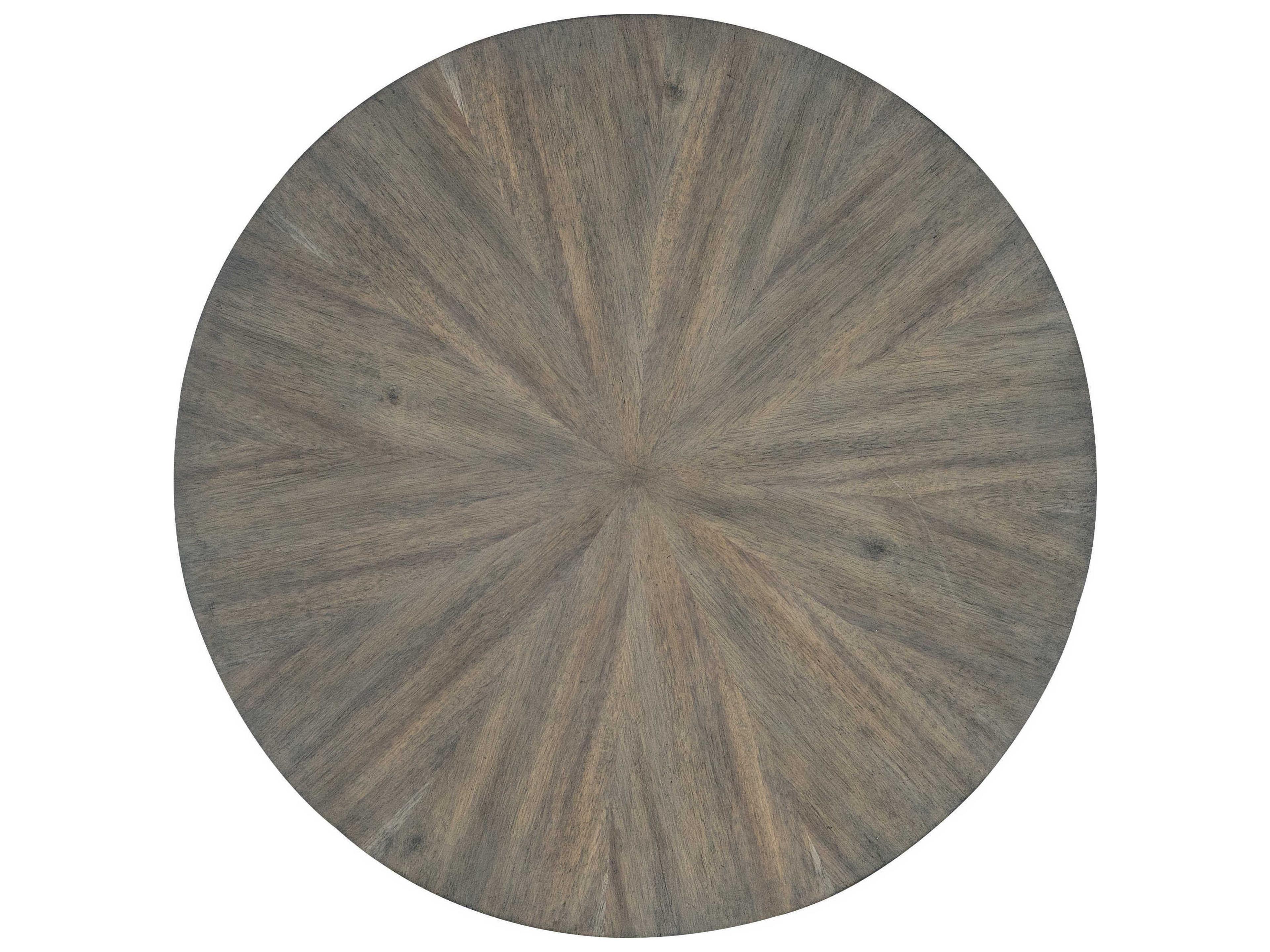 Luxecor Commerce and Market Skyline Round Wood Dark Brown Bronze End Table