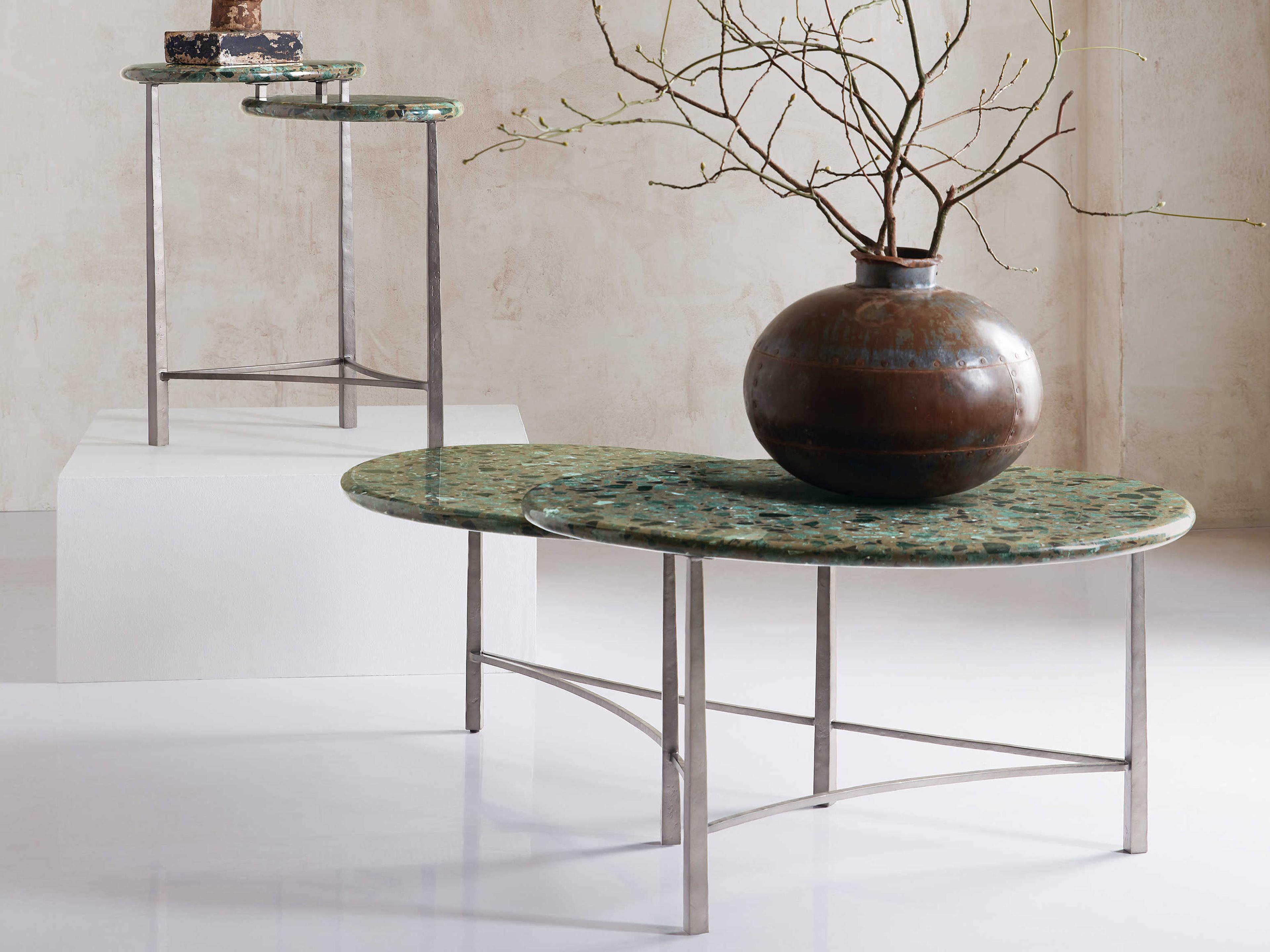 Hooker Furniture Commerce And Market Antares Stone Green End Table