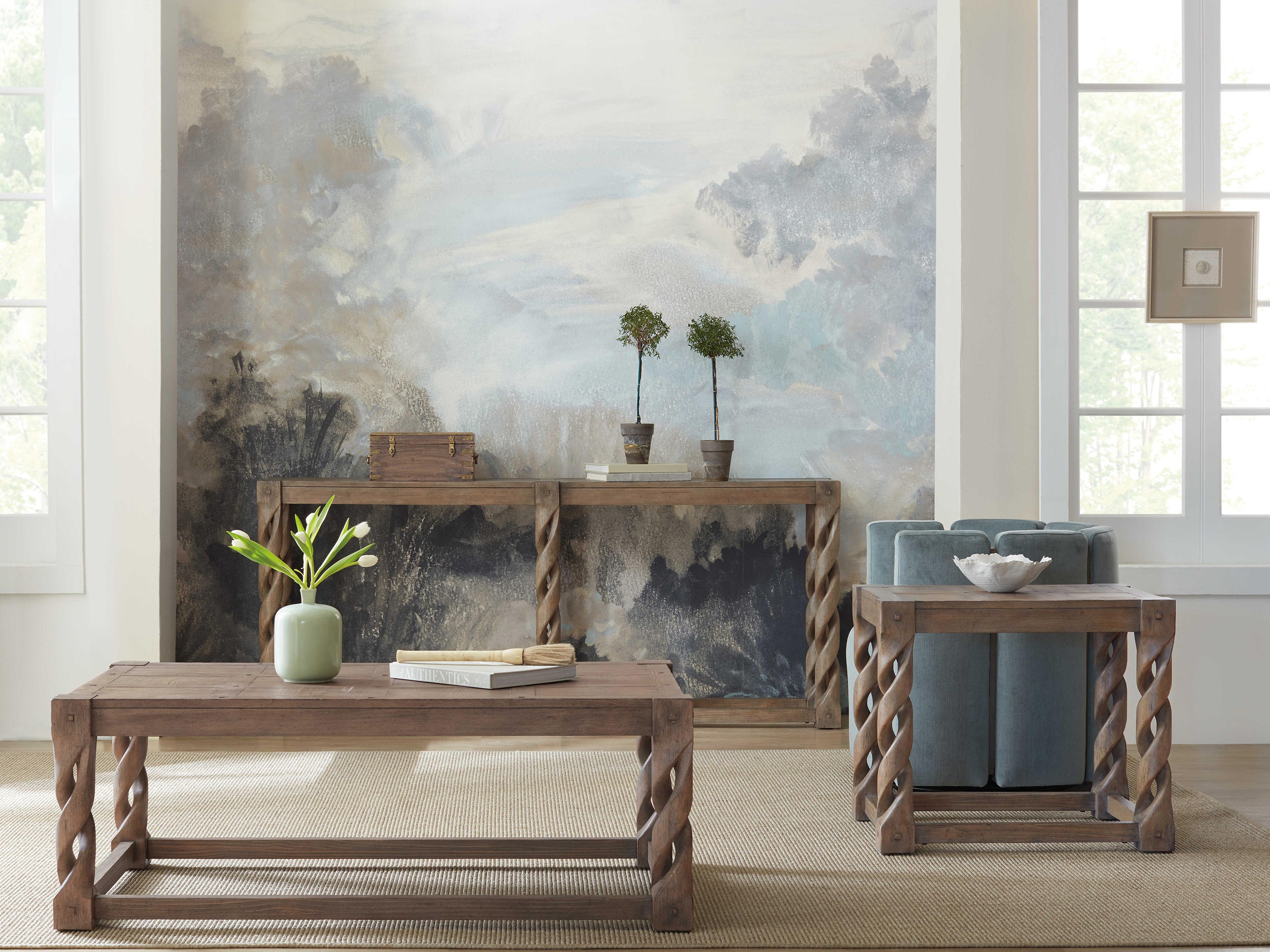 Hooker Furniture Commerce And Market Jack O'bein Rectangular Wood Long Skinny Console Table