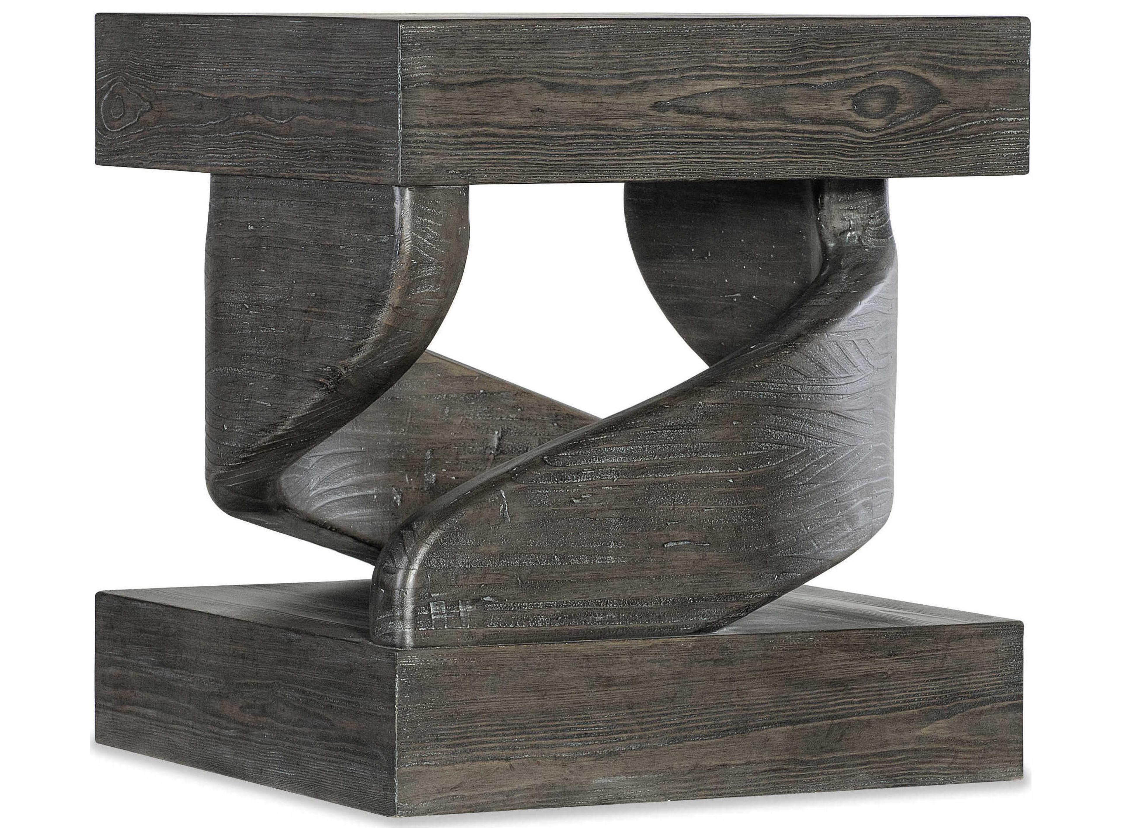 Commerce And Market Twister Square Dark Wood End Table