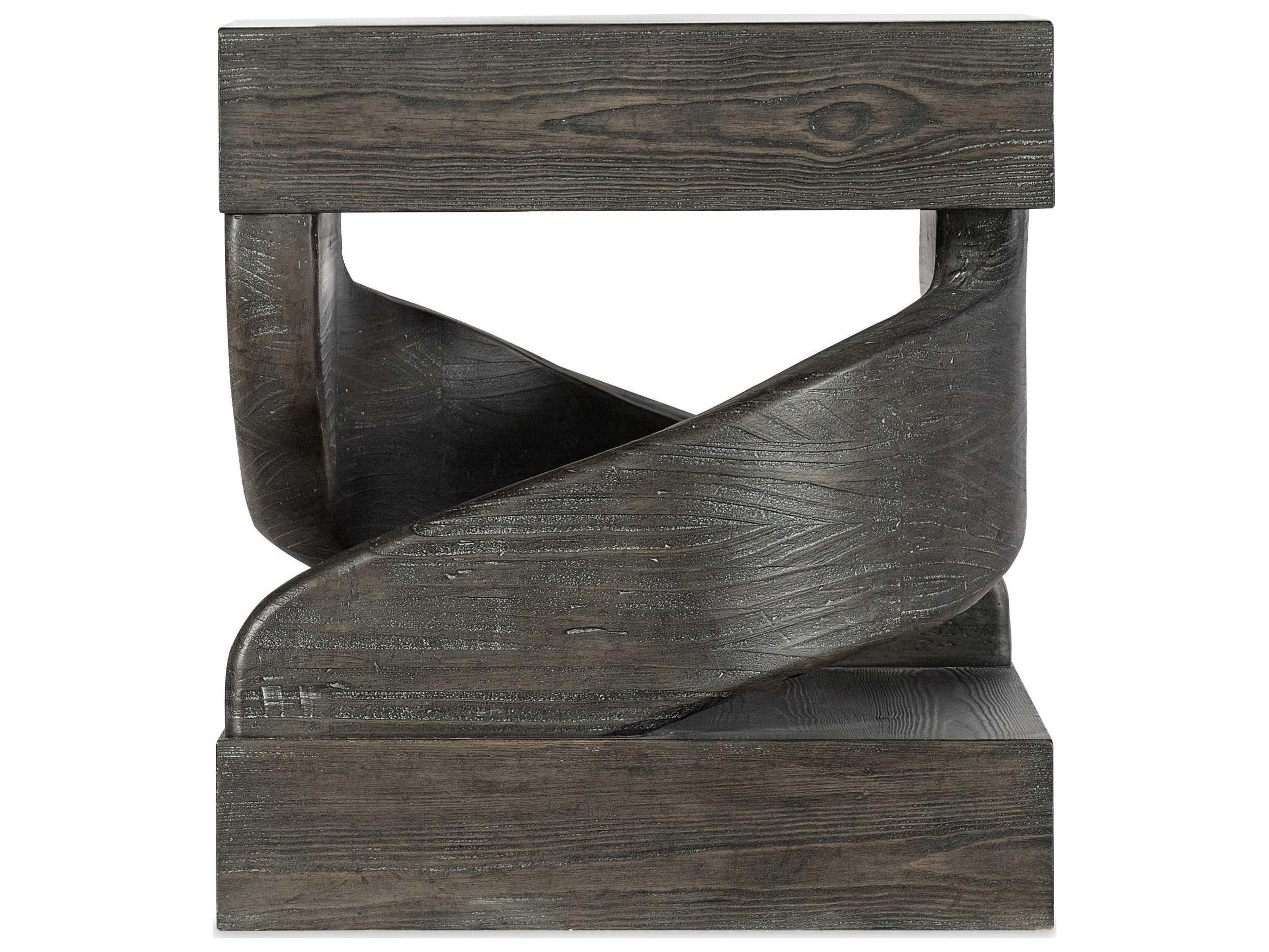 Hooker Furniture Commerce And Market Twister Square Dark Wood End Table