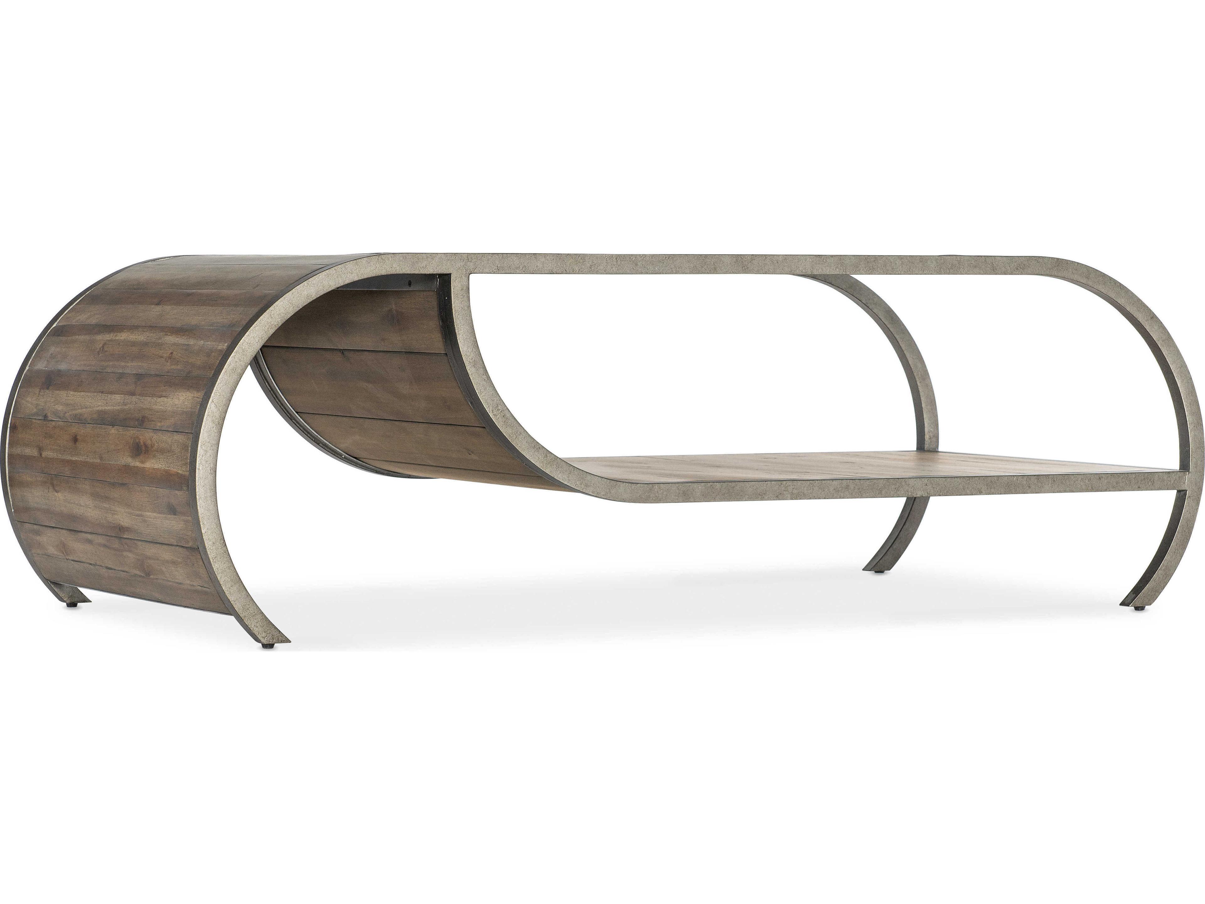 Hooker Furniture Commerce And Market Open Ended Rectangular Wood Cocktail Table