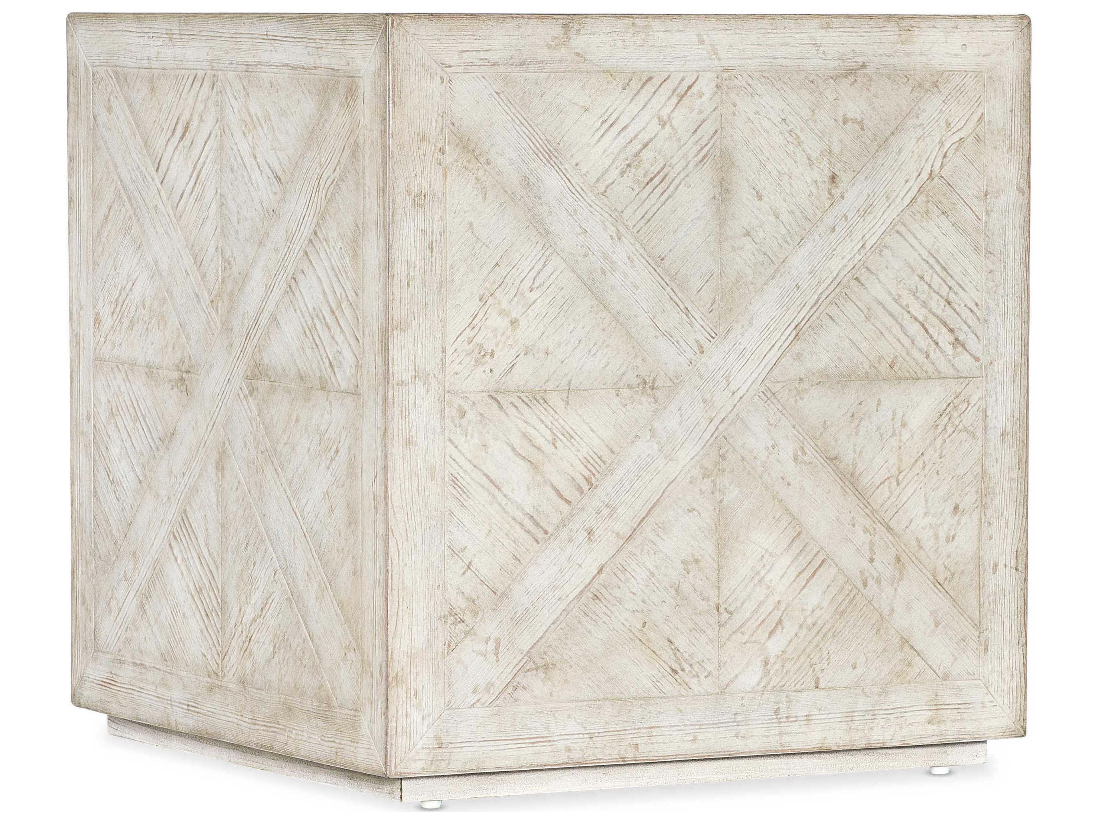 Hooker Furniture Commerce And Market Block Buster Square White Wood End Table