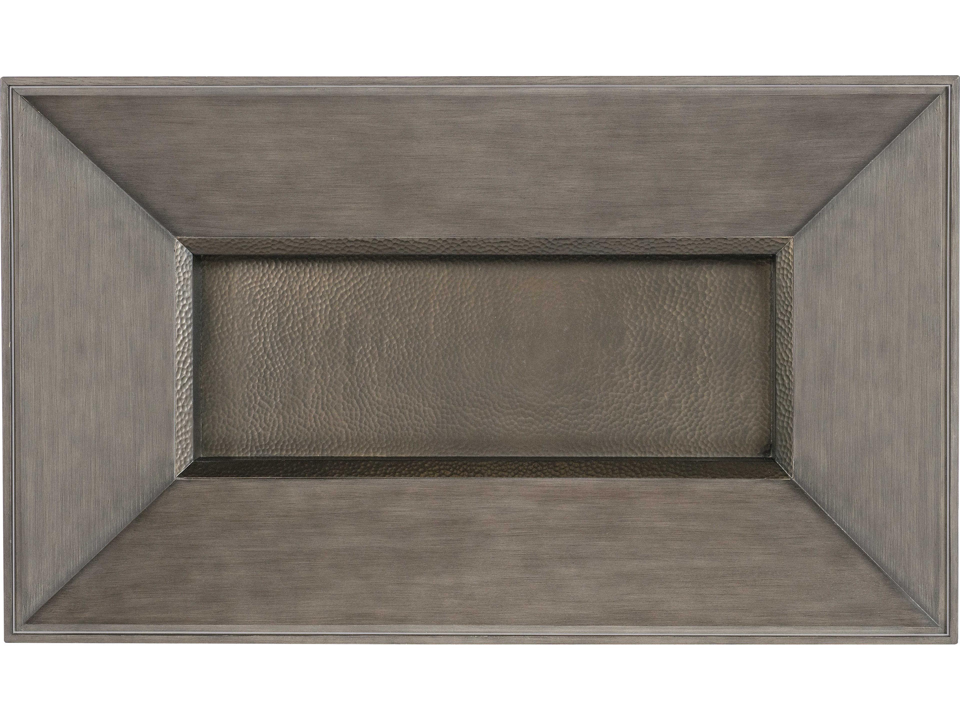 Hooker Furniture Commerce And Market Travelers Rectangular Glass Dark Wood Cocktail Table