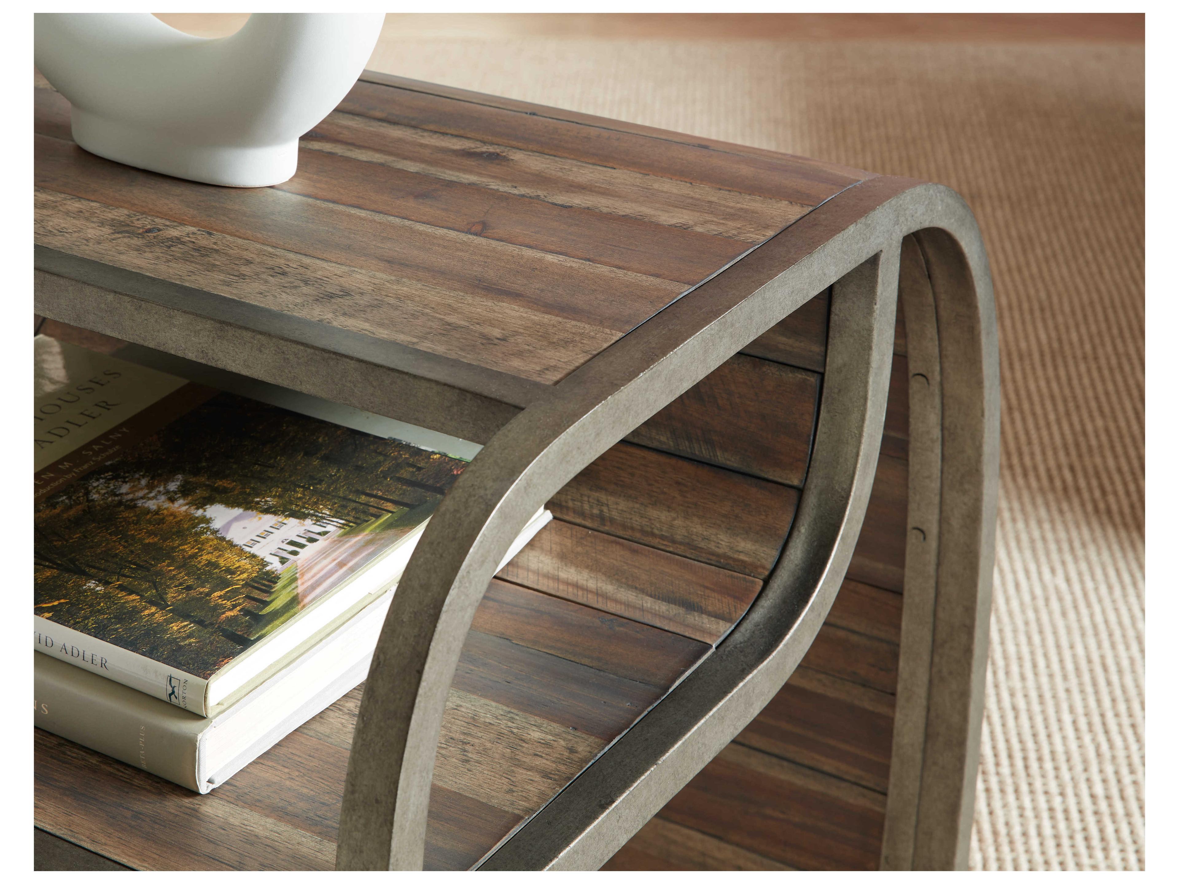 Hooker Furniture Commerce And Market Open Ended Rectangular Wood End Table