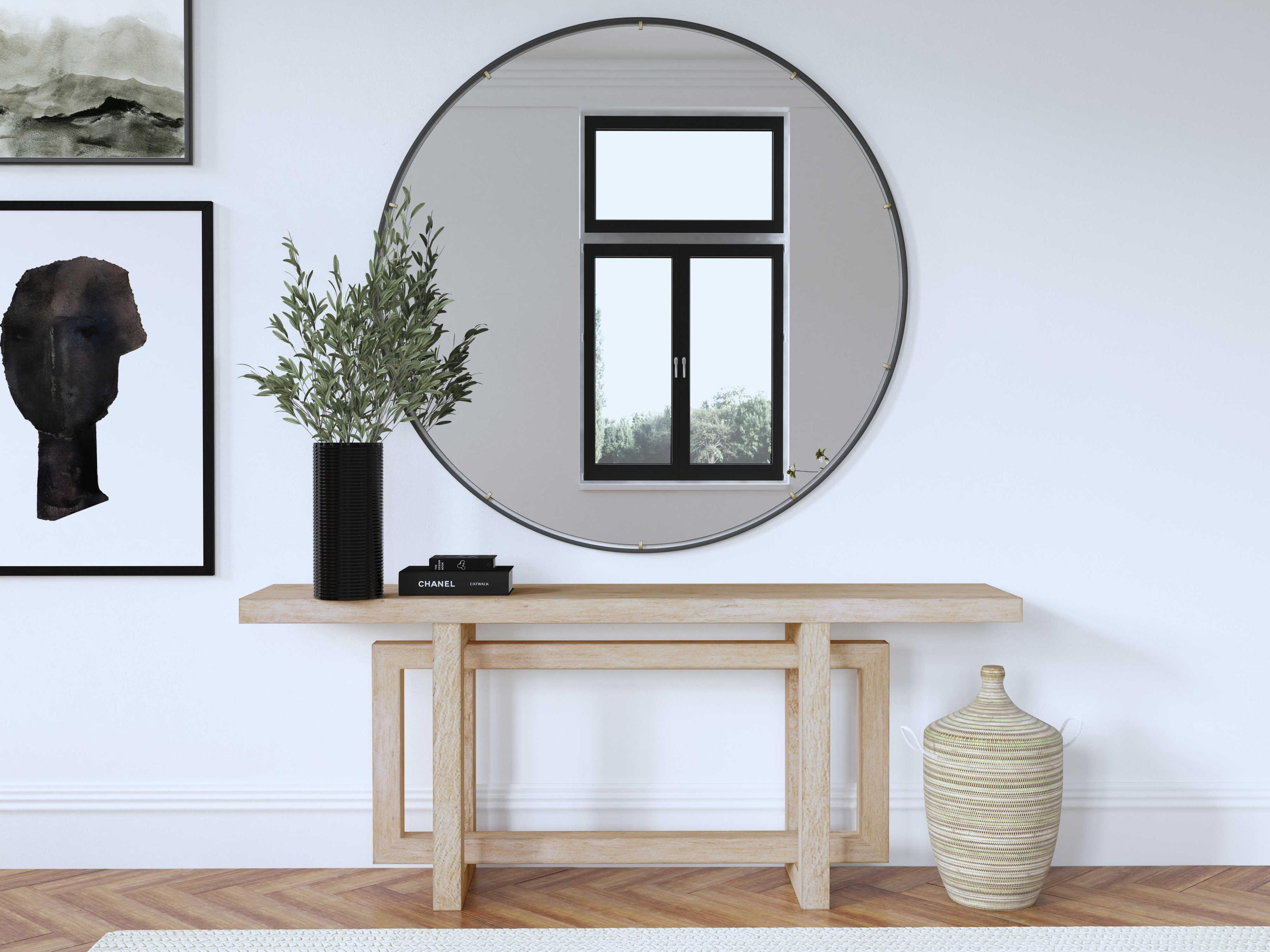 Hooker Furniture Commerce And Market Modern Rectangular Wood Natural Light Console Table