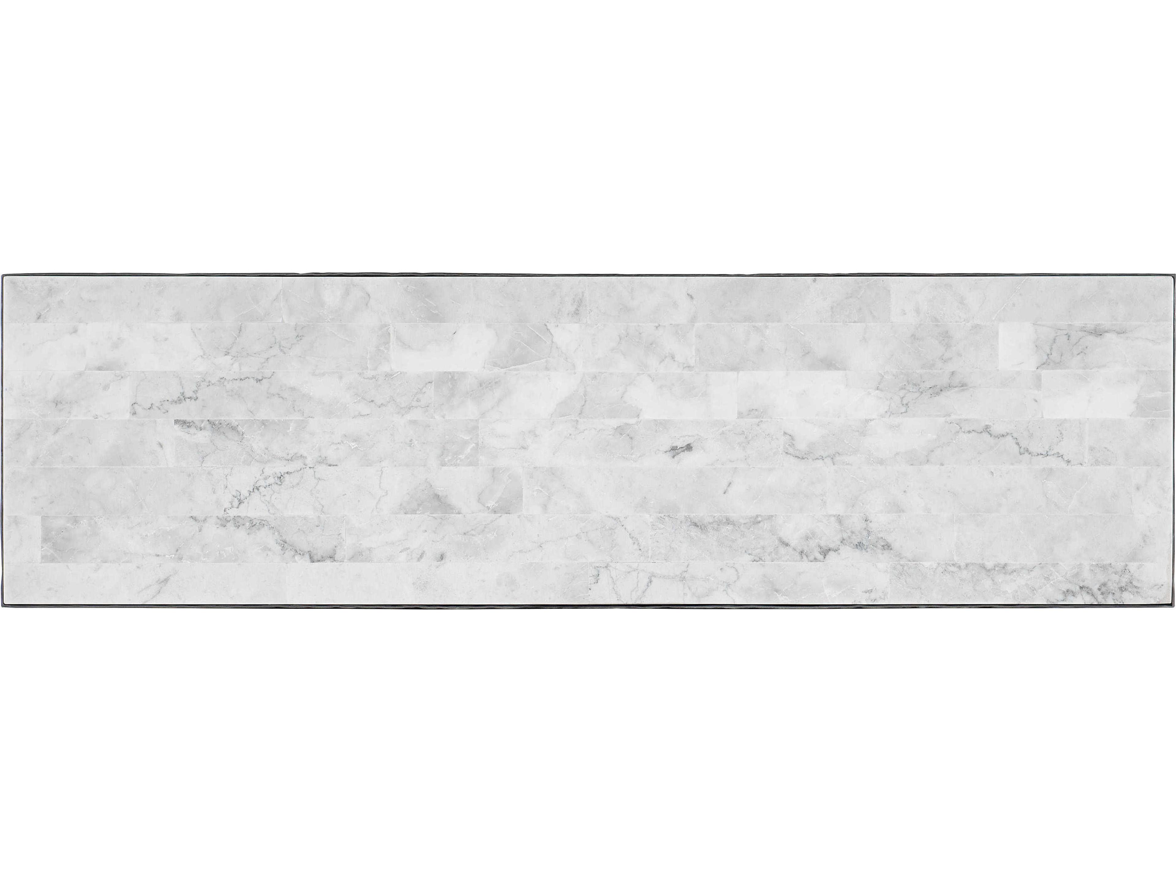 Luxecor Heritage Rectangular Stone White Travertine Gray Console Table