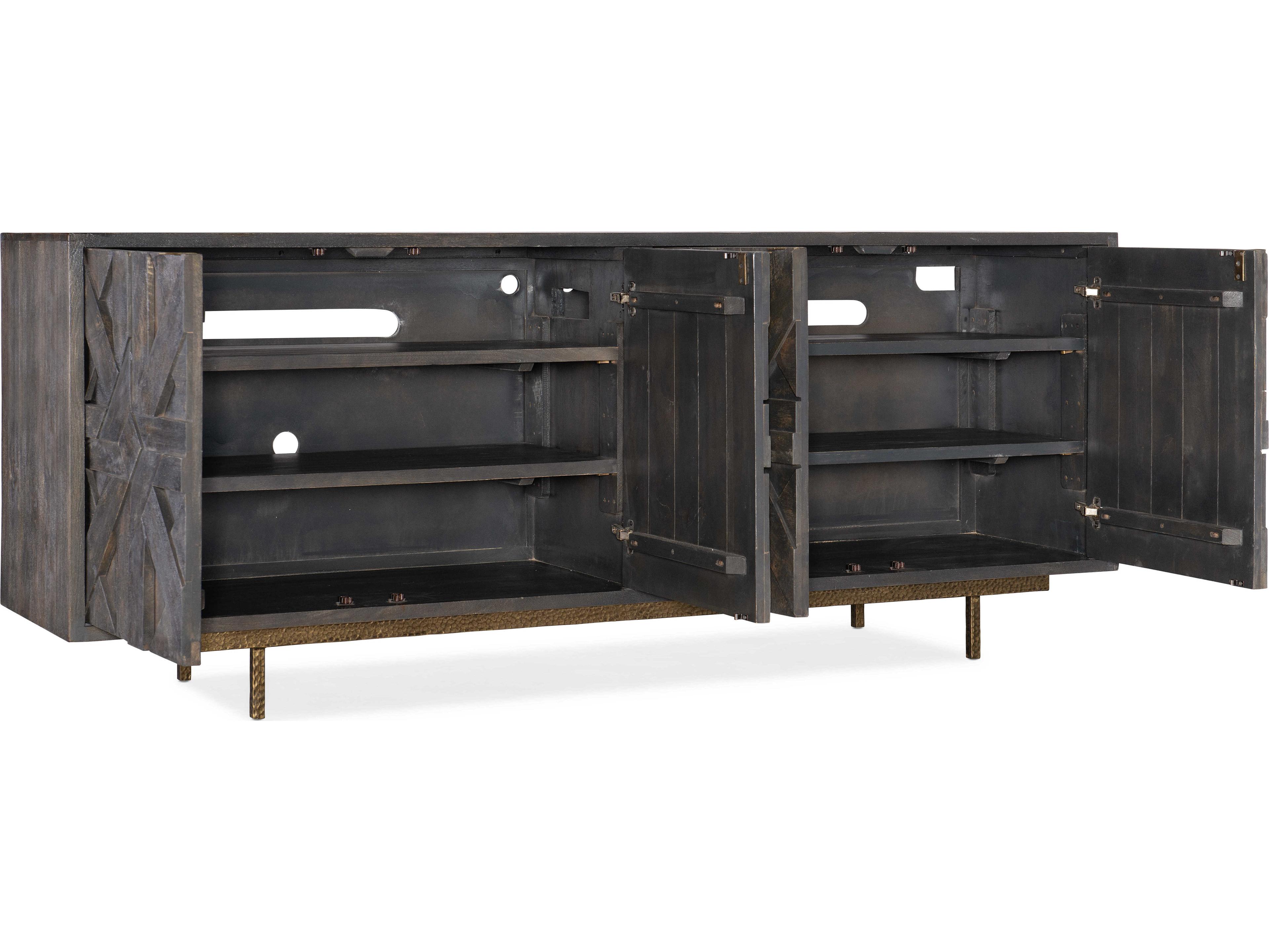 Luxecor Heritage Layer 80" Mango Wood Dark Credenza Sideboard