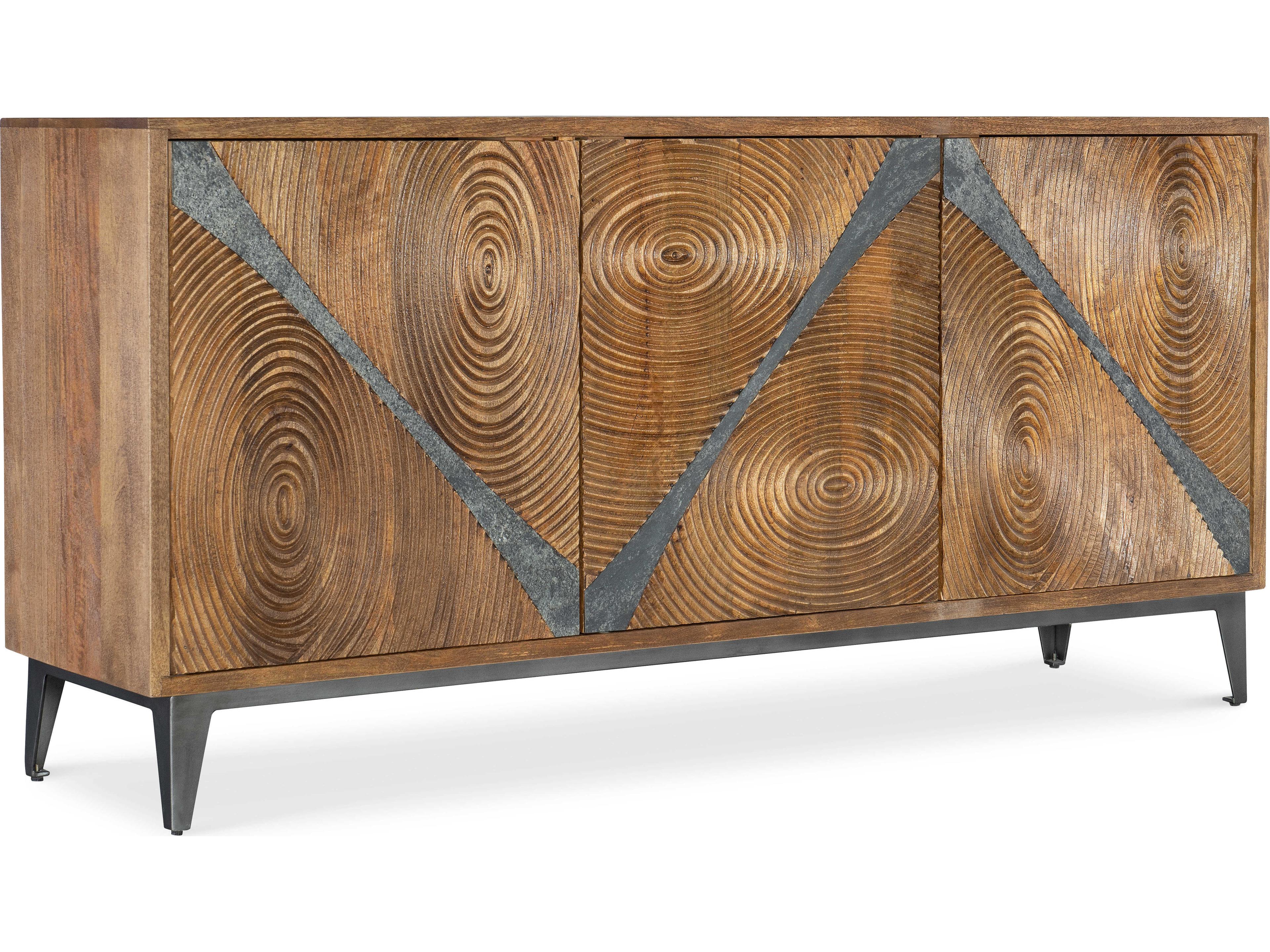 Hooker Furniture Commerce and Market Vortex 69" Mango Wood Brown Gray Credenza Sideboard
