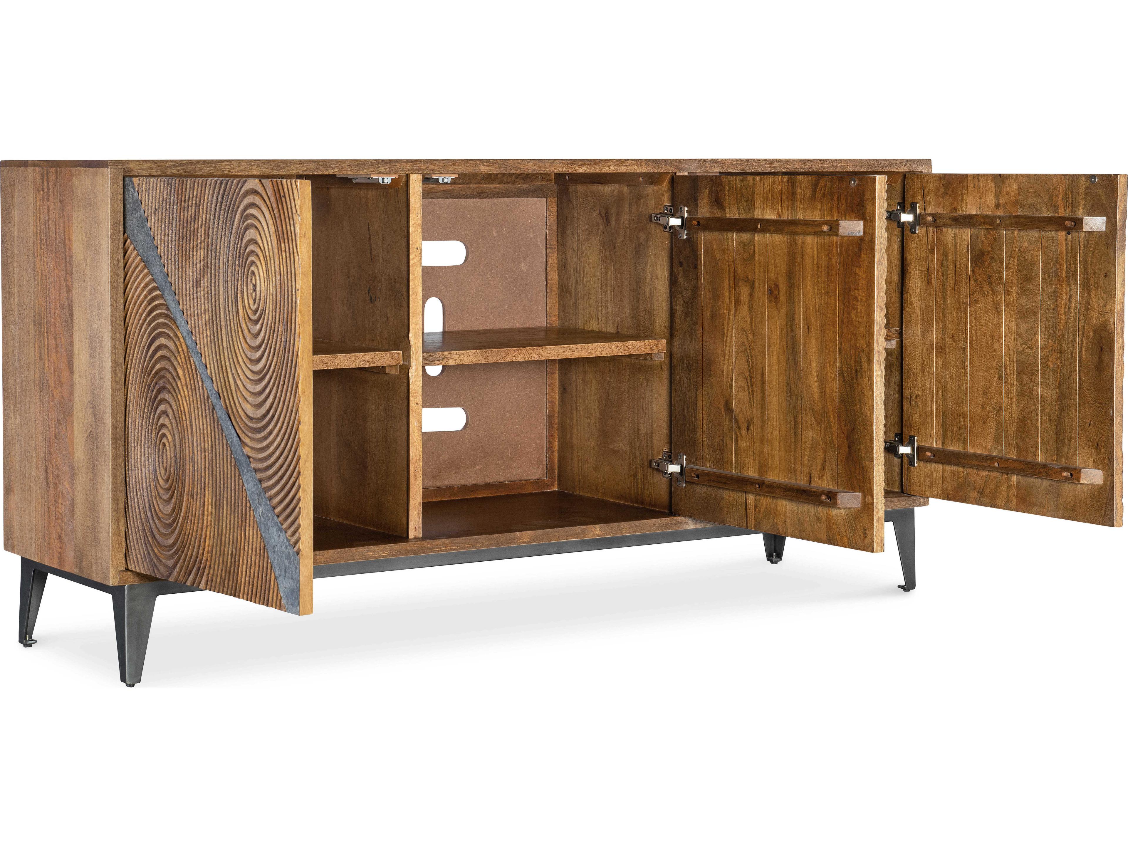 Hooker Furniture Commerce and Market Vortex 69" Mango Wood Brown Gray Credenza Sideboard