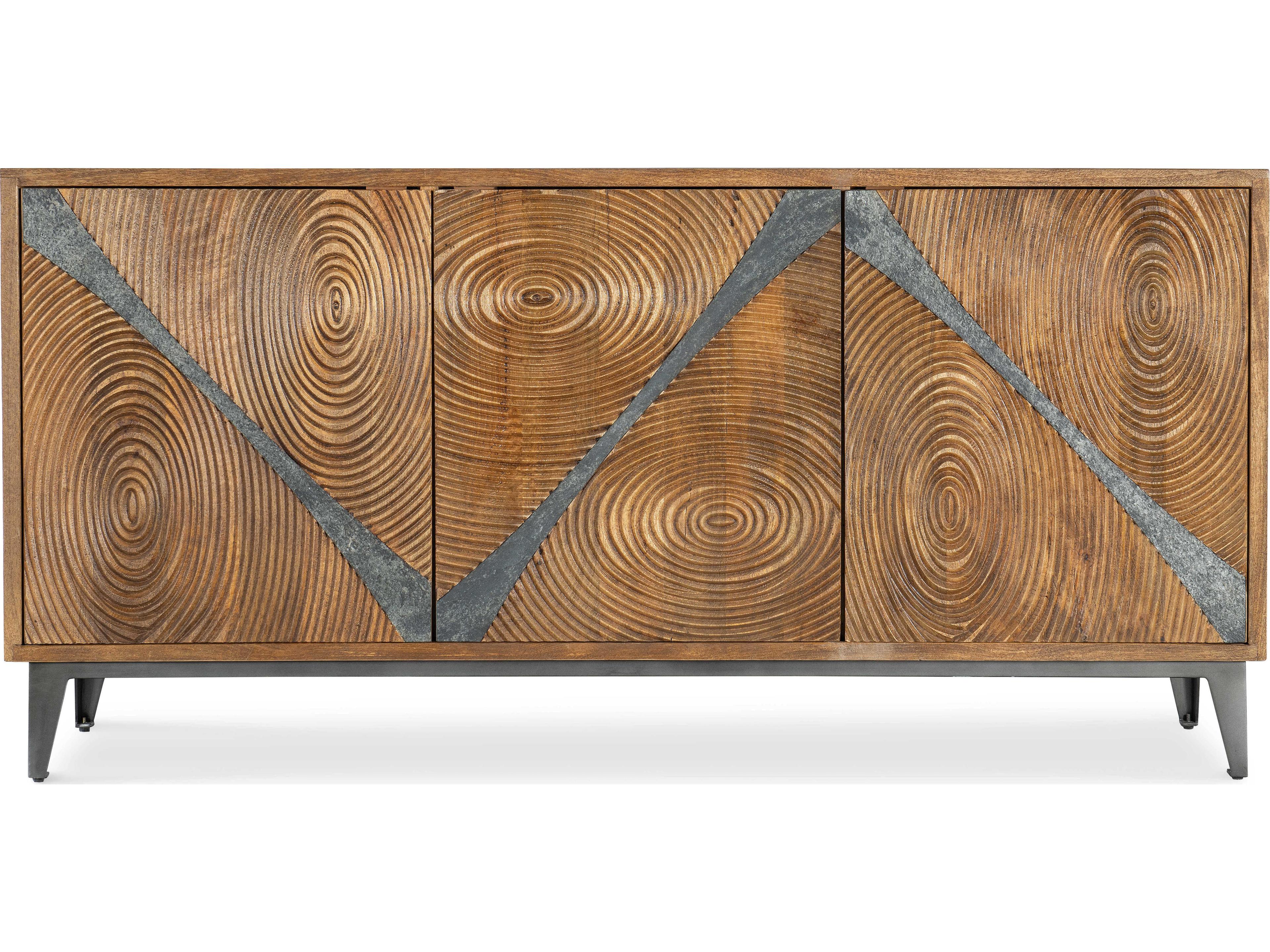 Hooker Furniture Commerce and Market Vortex 69" Mango Wood Brown Gray Credenza Sideboard