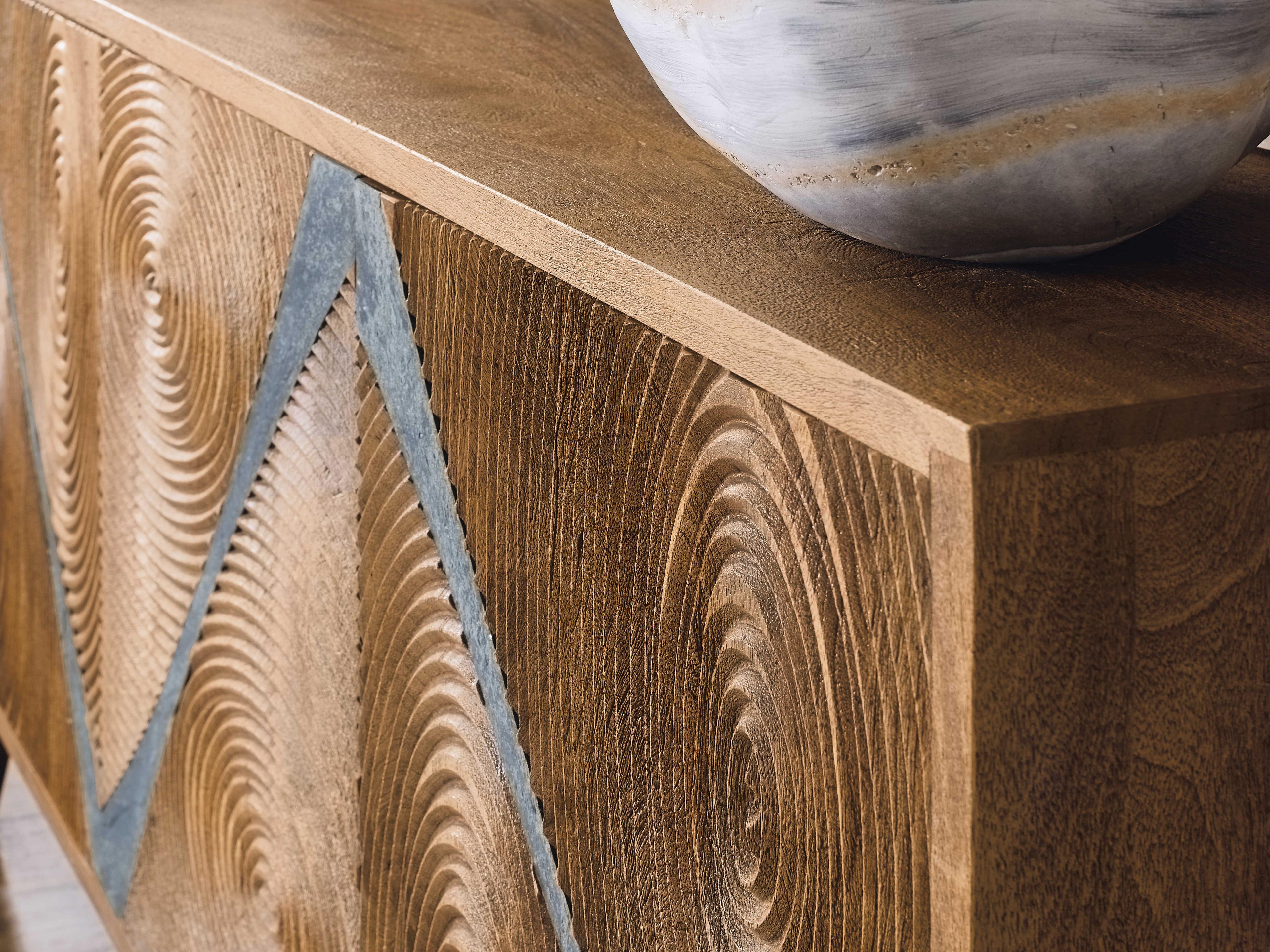 Hooker Furniture Commerce and Market Vortex 69" Mango Wood Brown Gray Credenza Sideboard