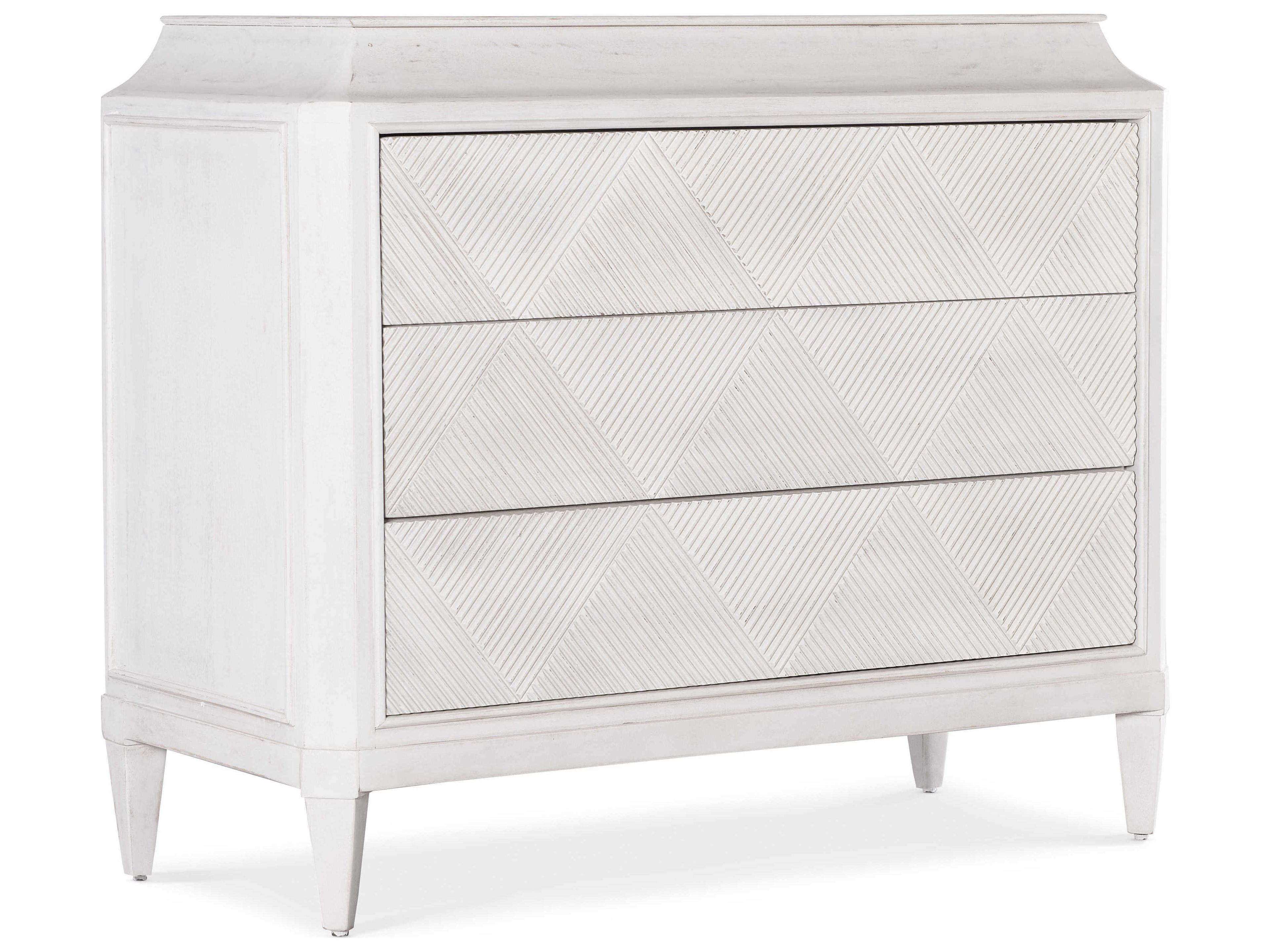 Commerce And Market 3-Drawers White Mango Wood Accent Chest