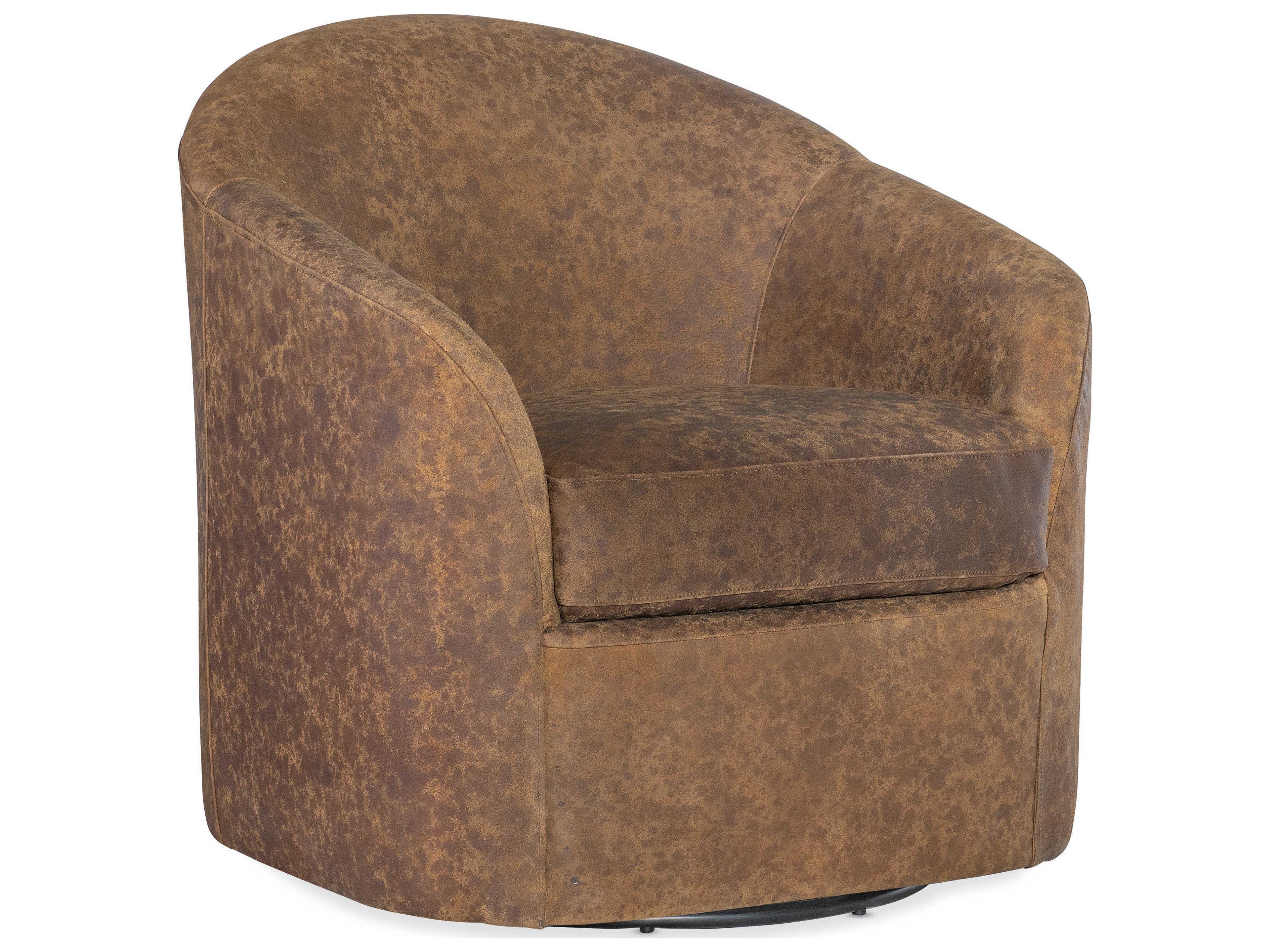 Hooker Furniture Remi Swivel Brown Leather Accent Chair