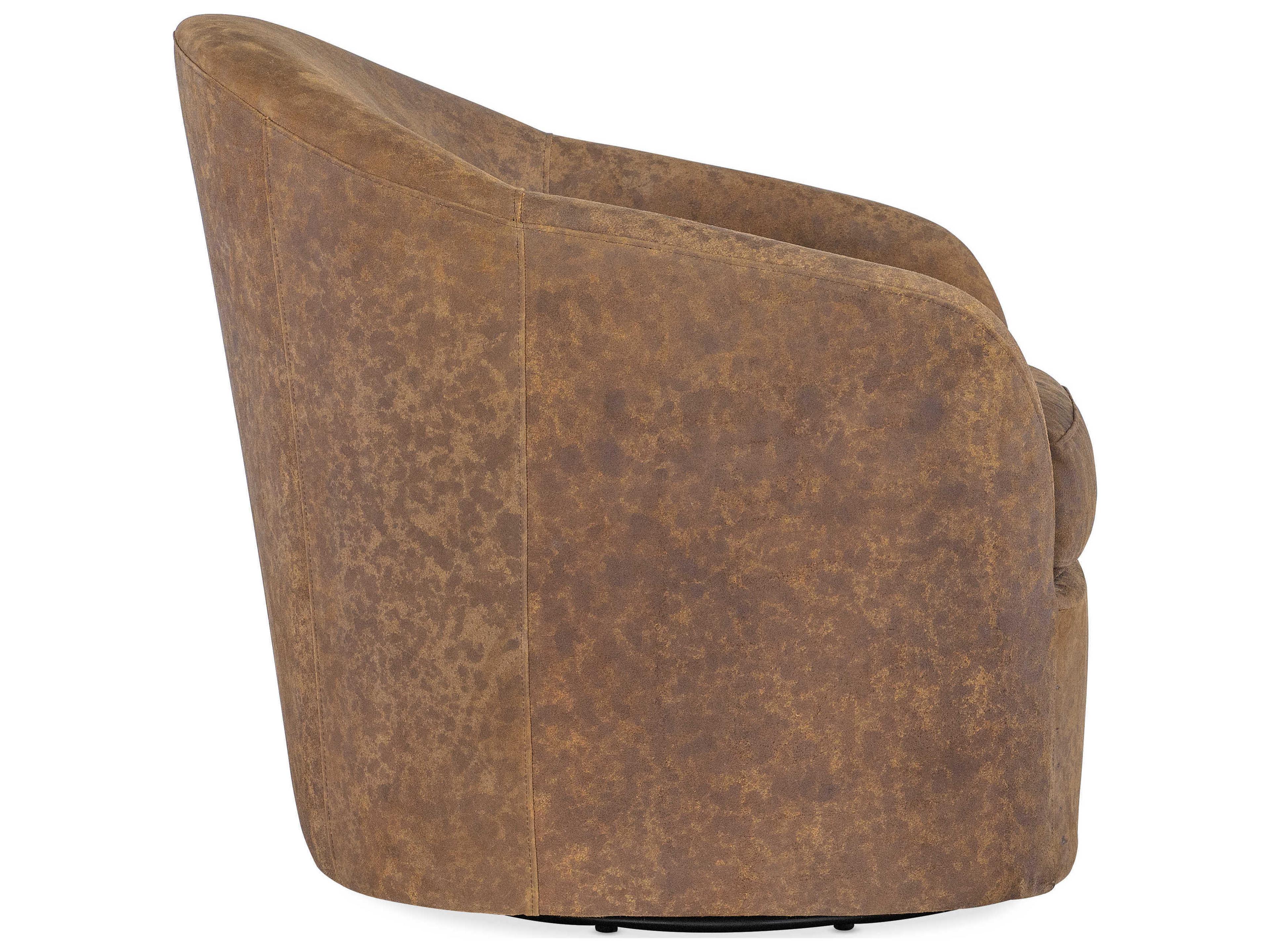 Hooker Furniture Remi Swivel Brown Leather Accent Chair