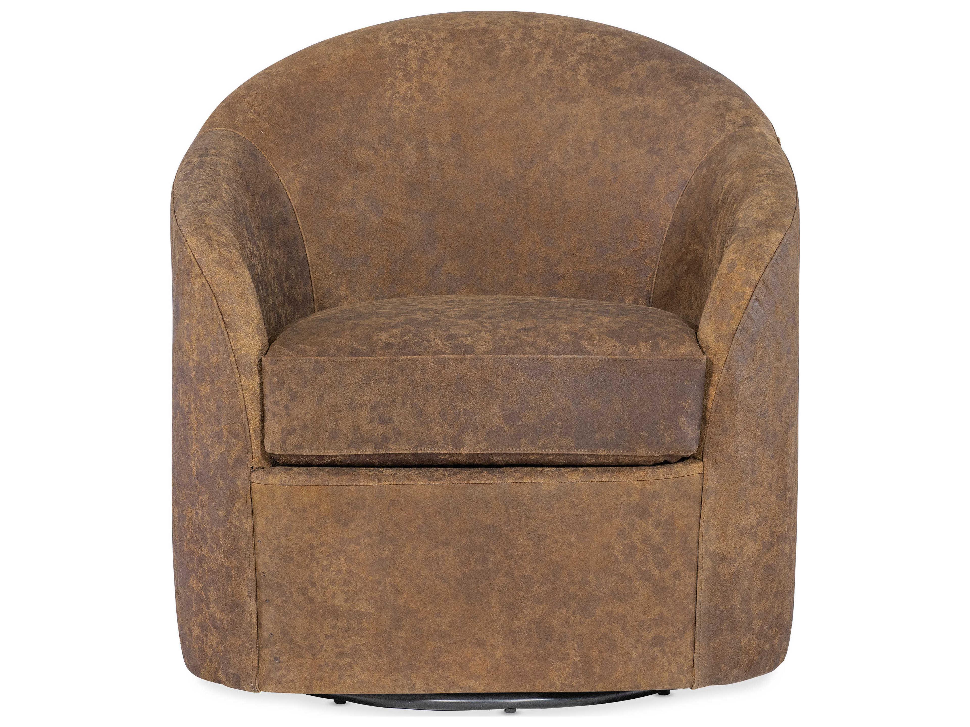 Hooker Furniture Remi Swivel Brown Leather Accent Chair
