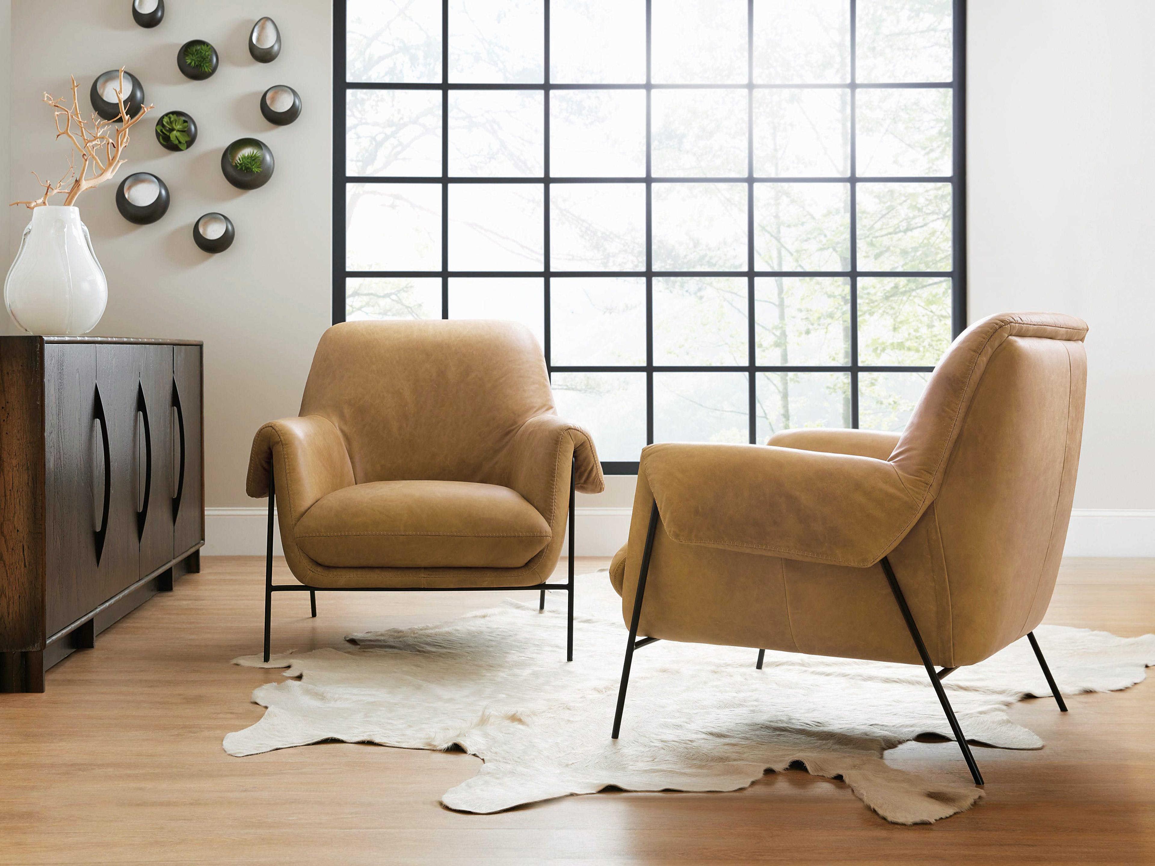 Hooker Furniture Brown Leather Accent Chair