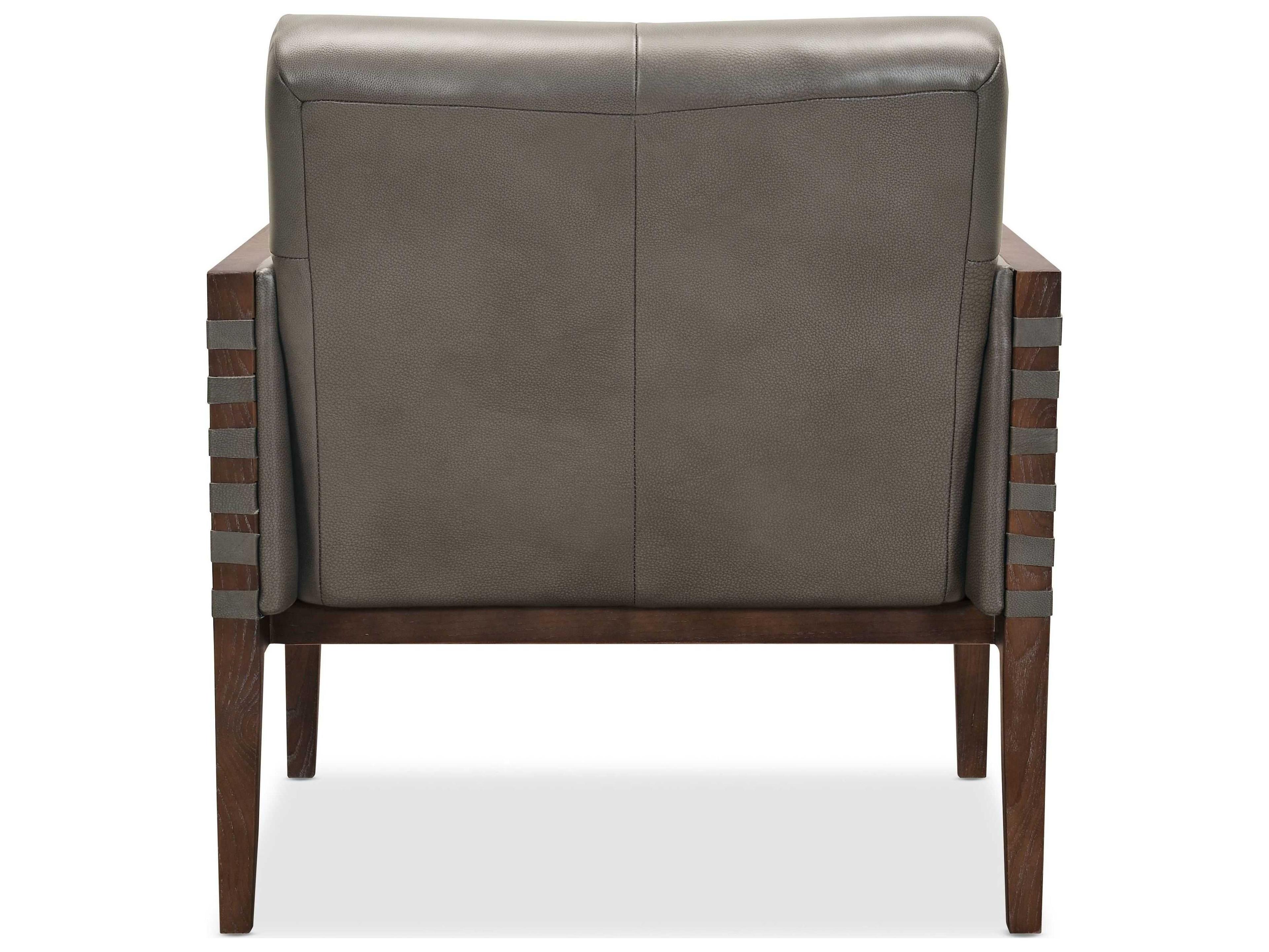 Hooker Furniture Carverdale Gray Leather Tufted Accent Chair