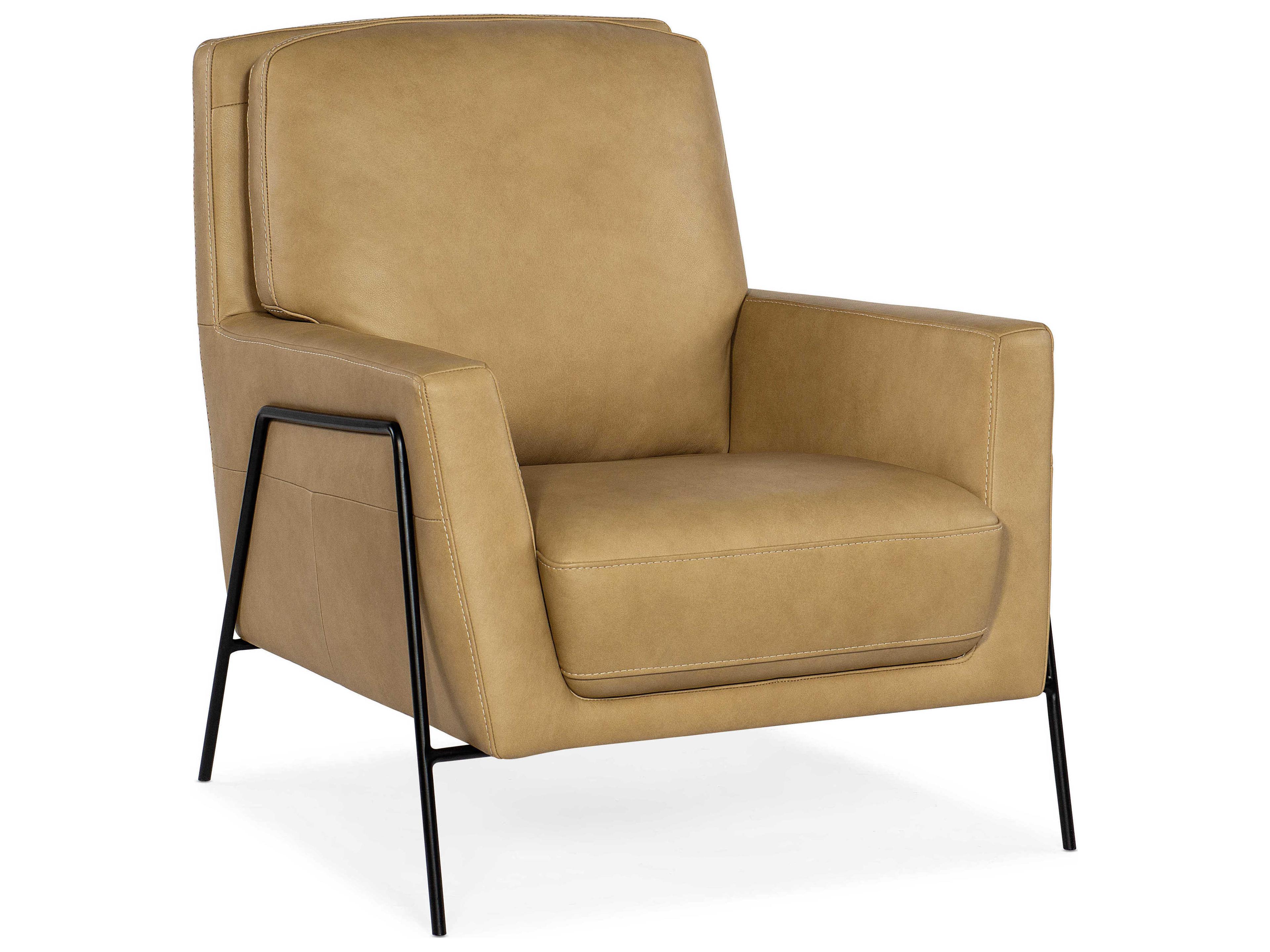 Amette Brown Leather Accent Chair