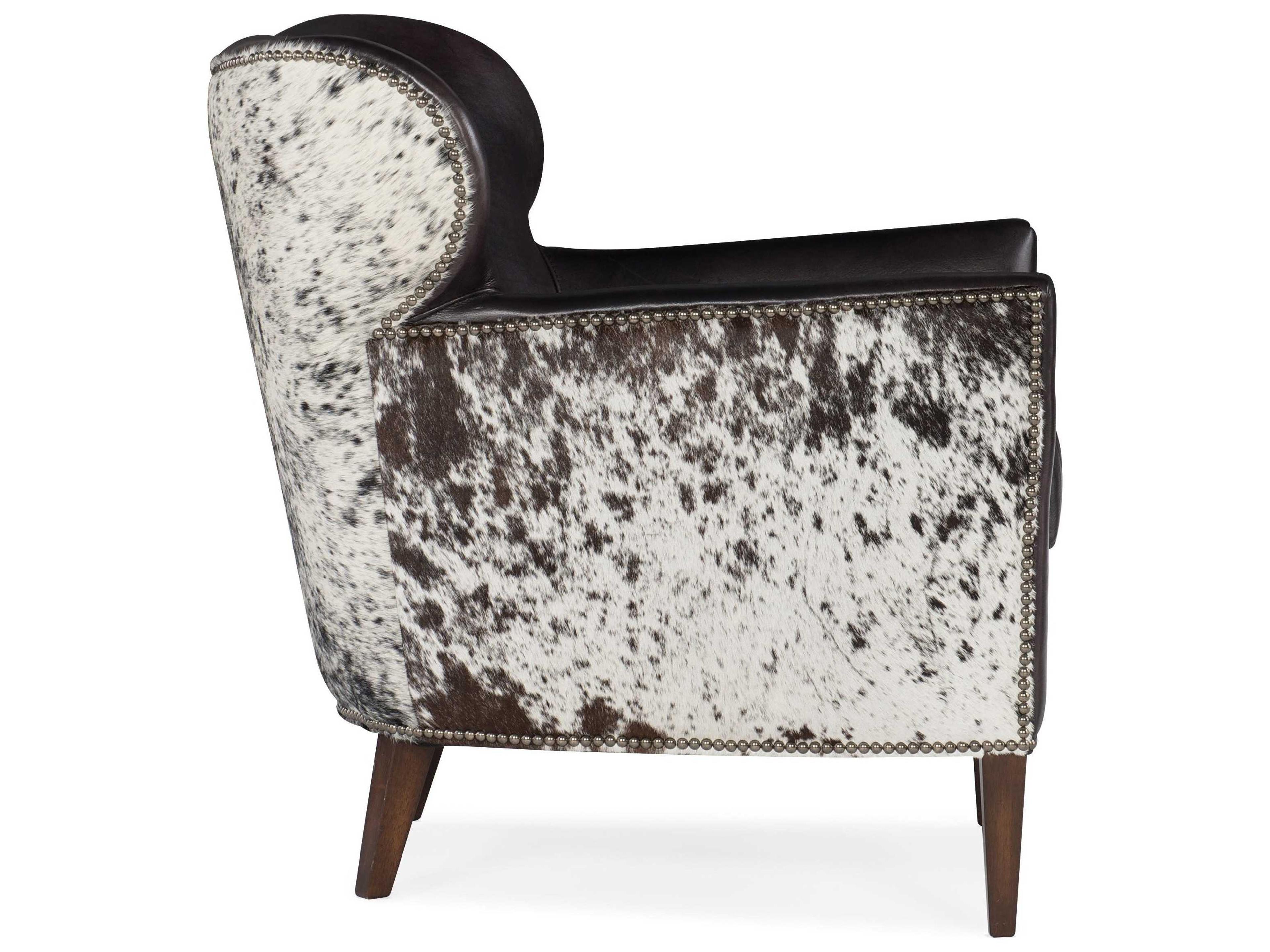 Luxecor Kato Gray Leather Accent Chair with Salt Pepper Brindle