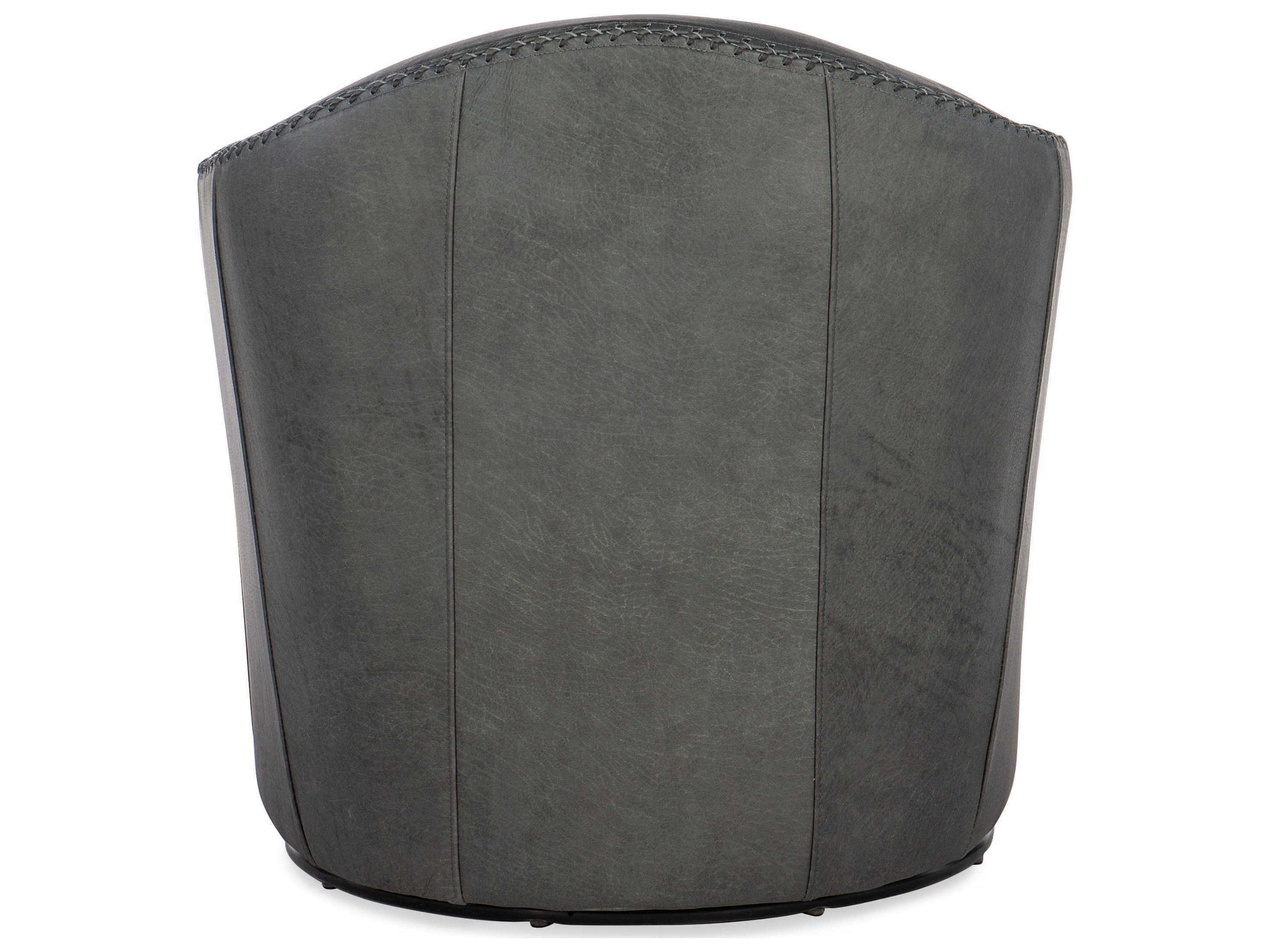 Hooker Furniture Roper Swivel Gray Leather Accent Chair