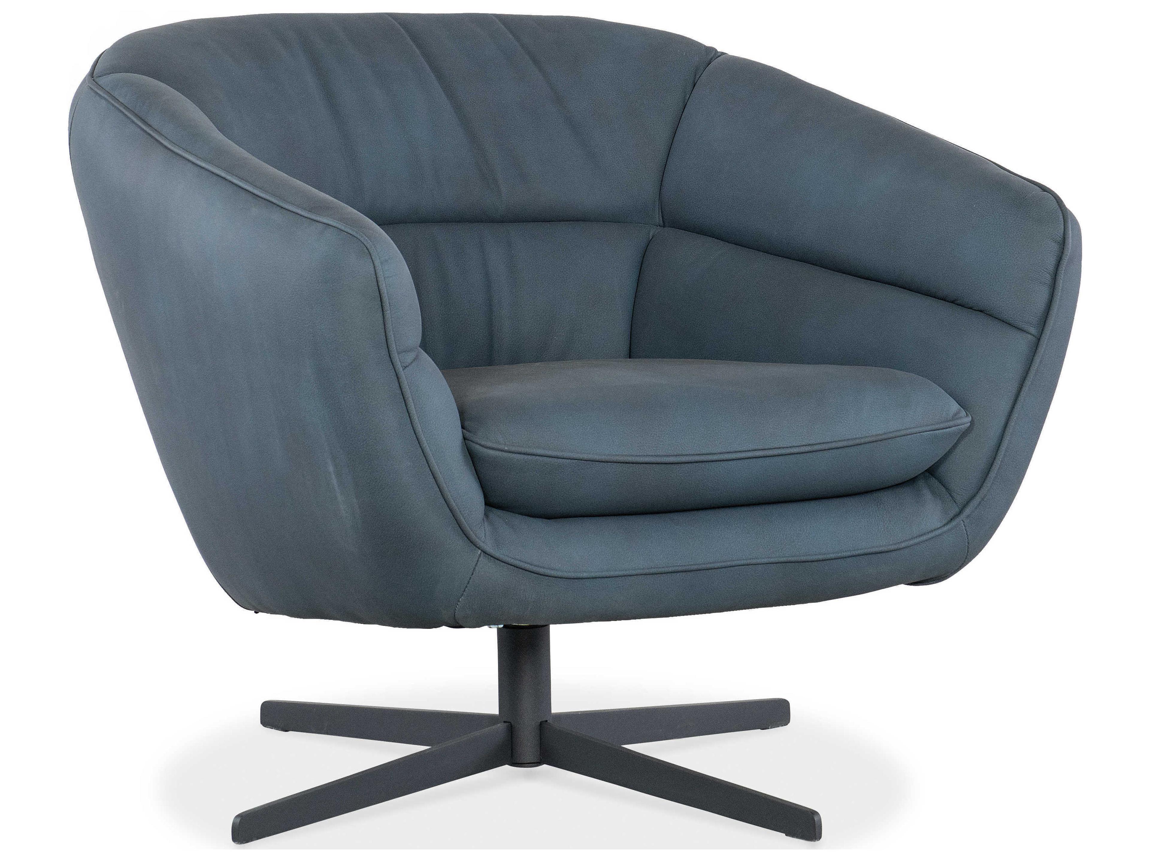 Mina Blue Leather Swivel Computer Office Chair