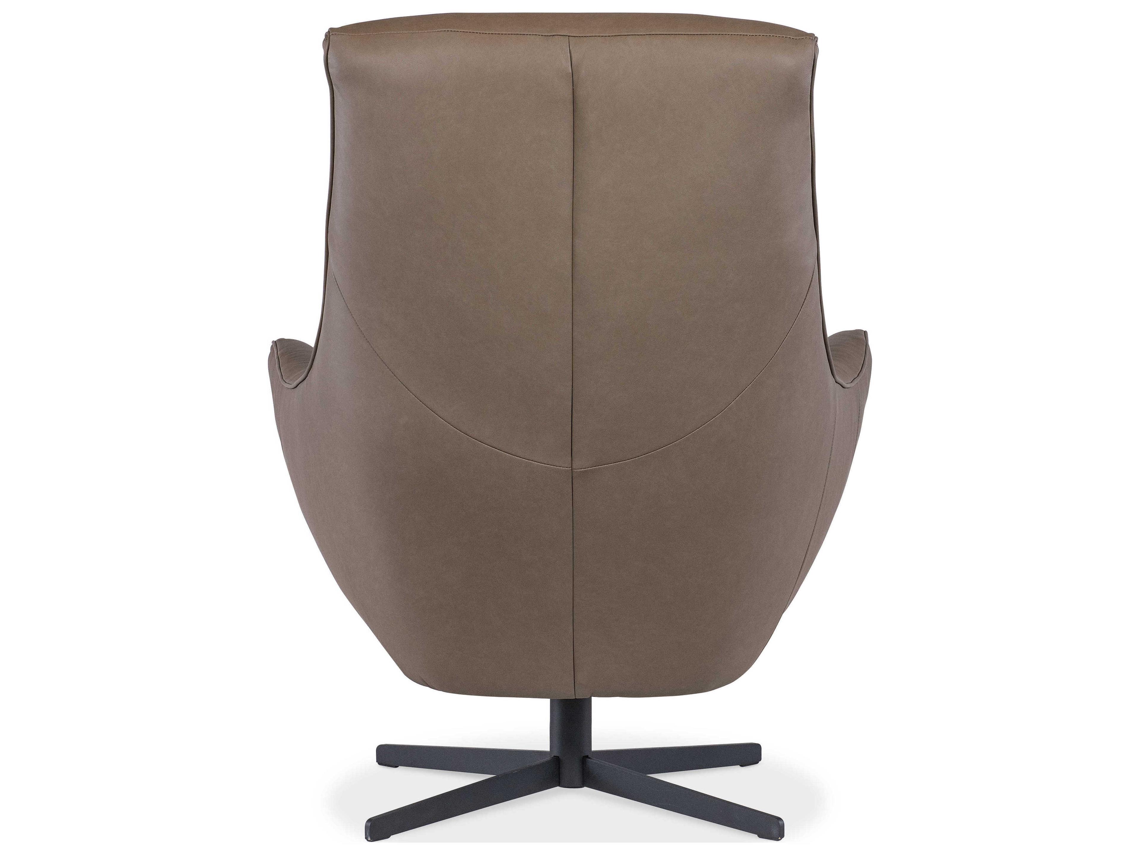 Hooker Furniture Hughes Swivel Brown Leather Accent Chair