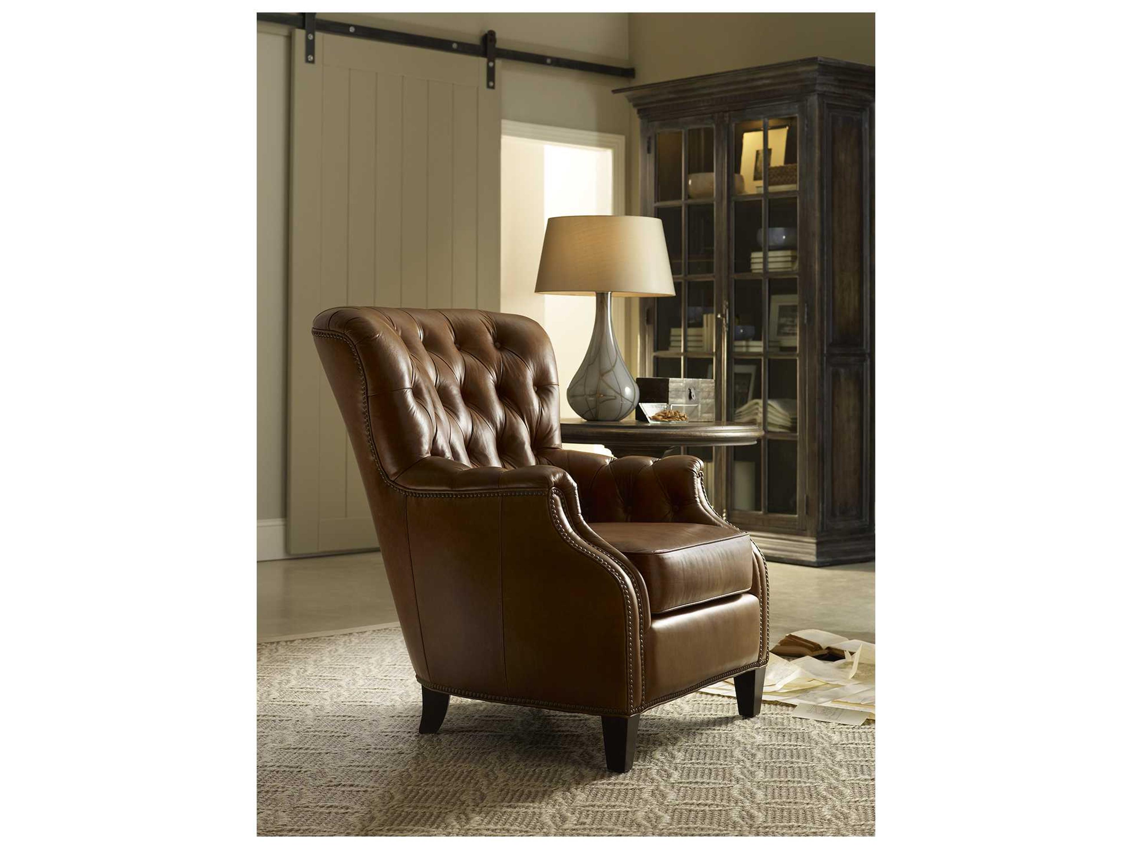 Hooker Furniture Aegis Brown Leather Club Chair