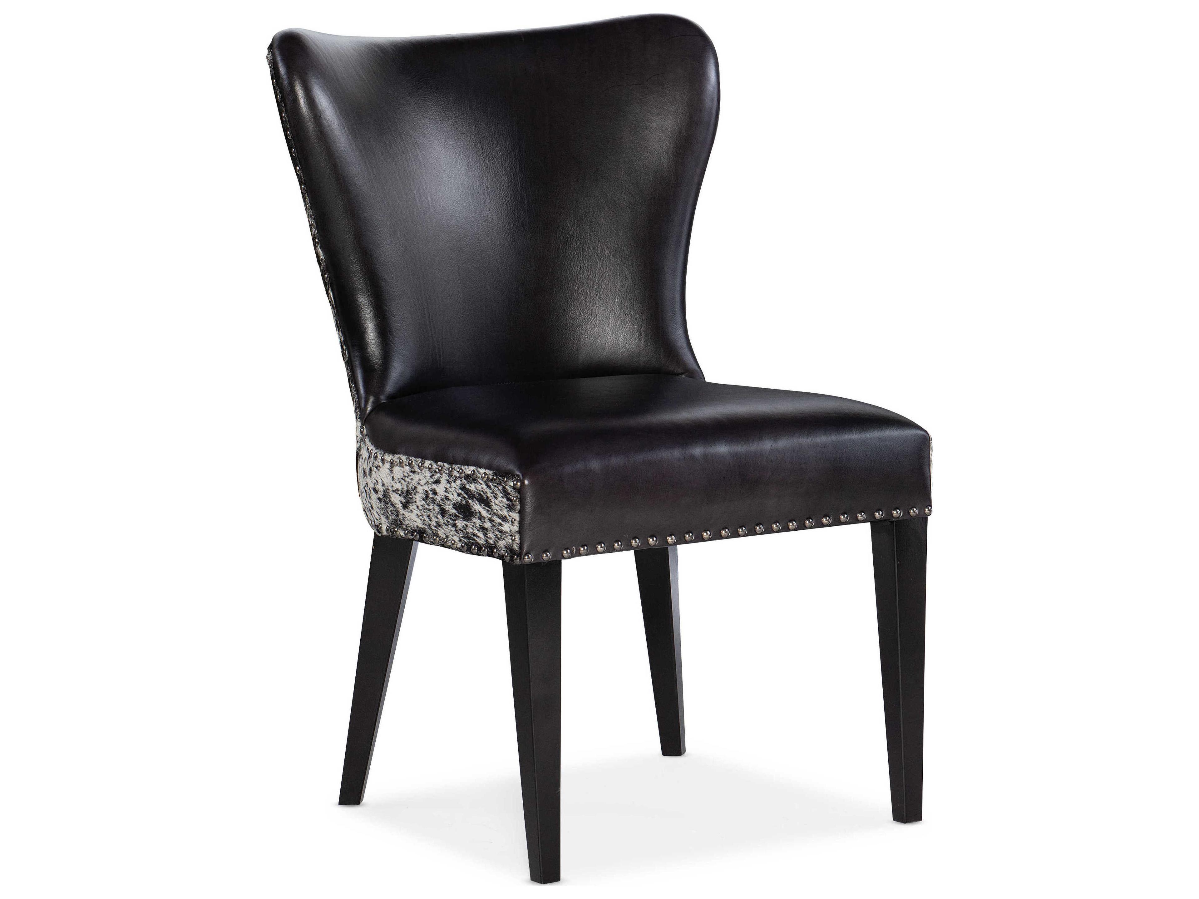 Luxecor Kale Leather Black Upholstered Side Dining Chair