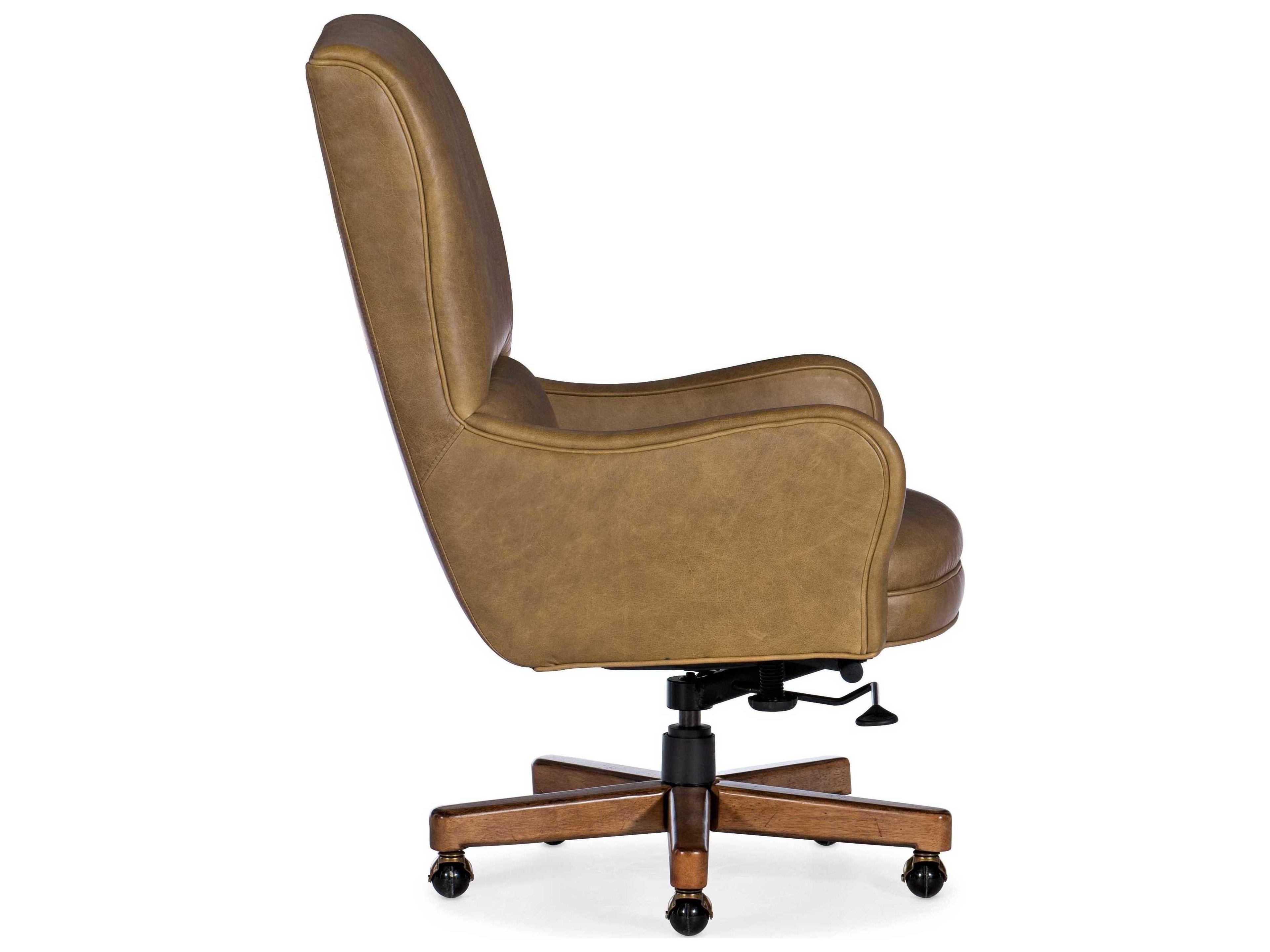 Luxecor Brown Leather Adjustable Swivel Tilt Executive Desk Chair