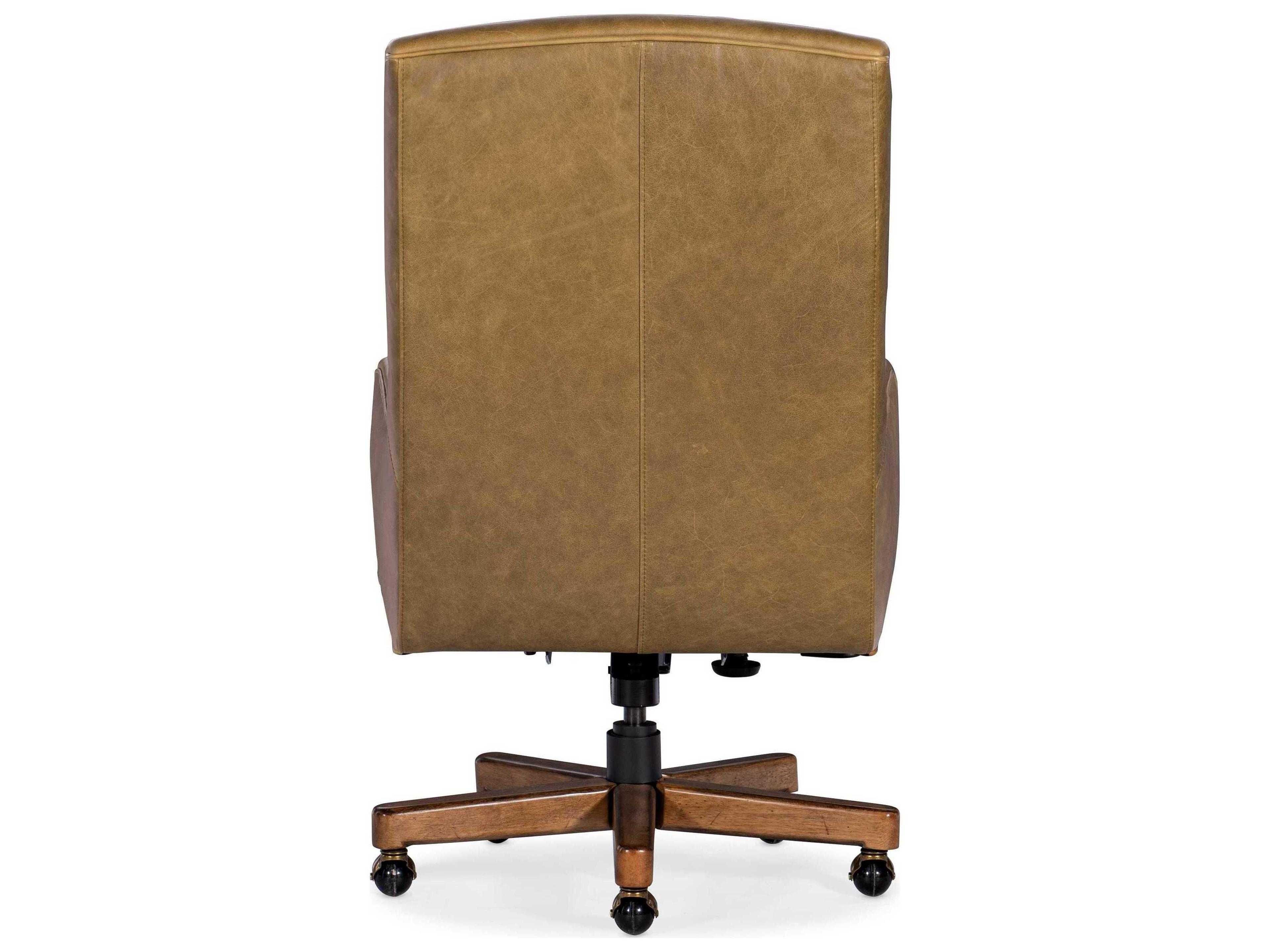 Luxecor Brown Leather Adjustable Swivel Tilt Executive Desk Chair
