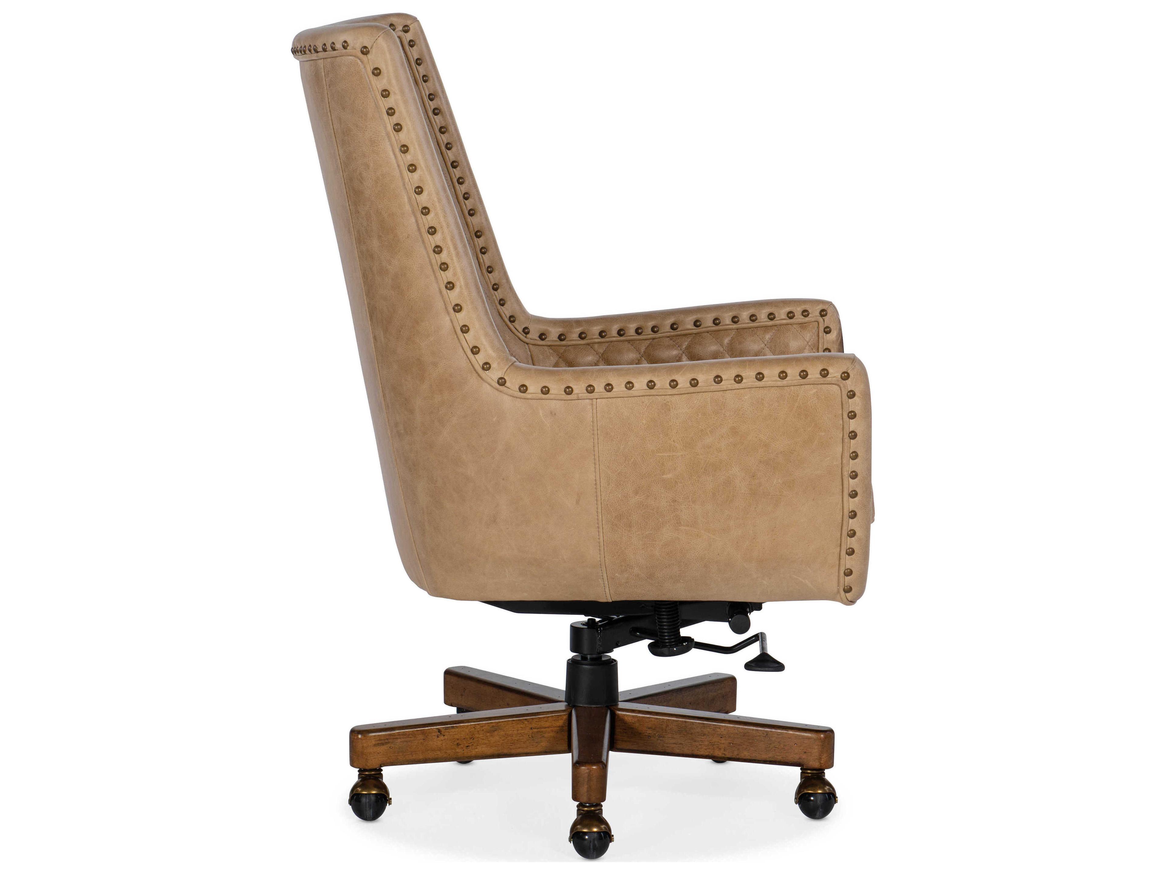 Luxecor Heritage Brown Leather Adjustable Executive Desk Chair