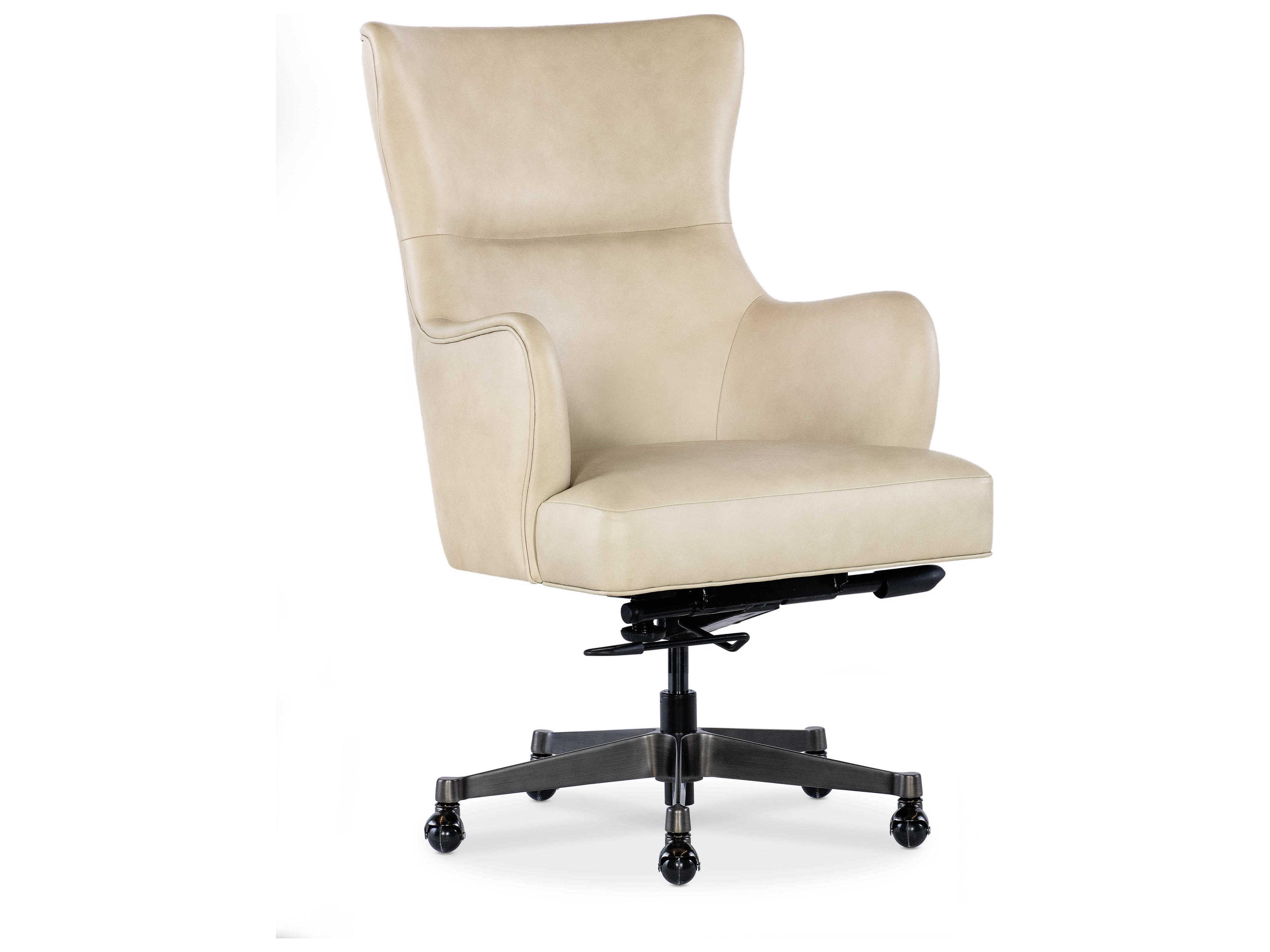 Lazzaro Beige Leather Swivel Executive Desk Chair