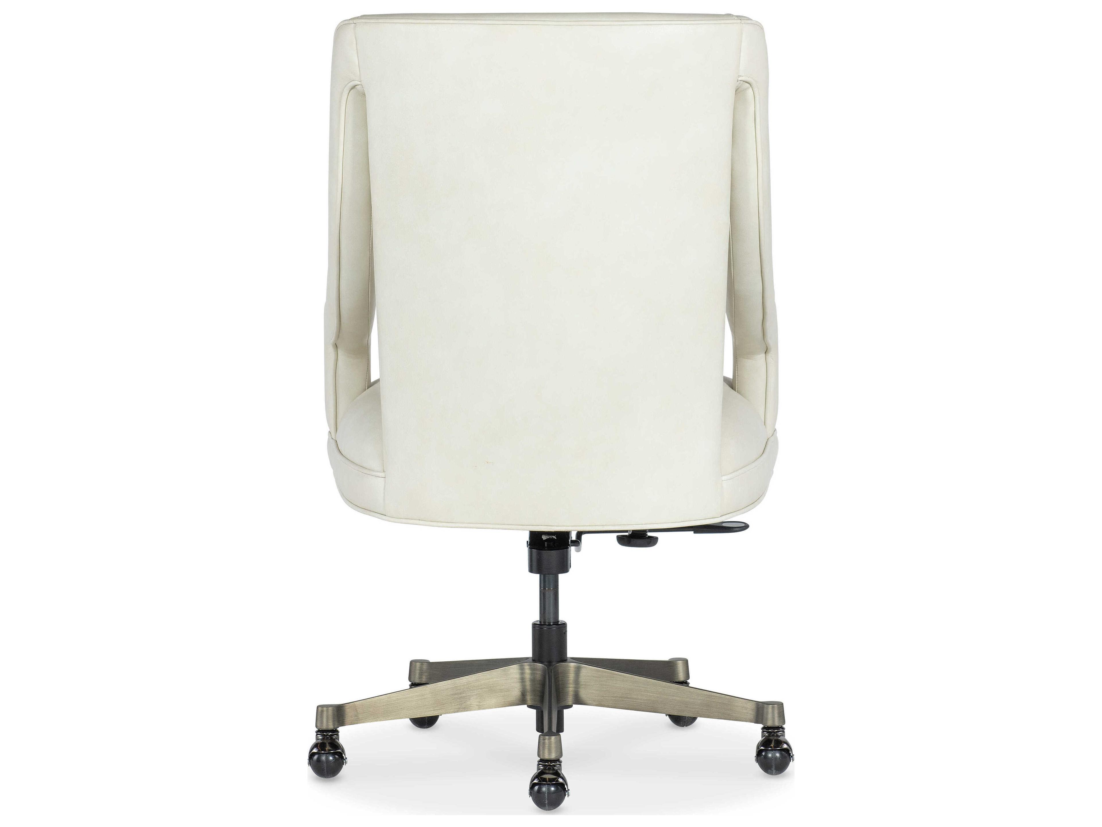 Luxecor Heritage Meira White Leather Adjustable Swivel Tilt Executive Desk Chair