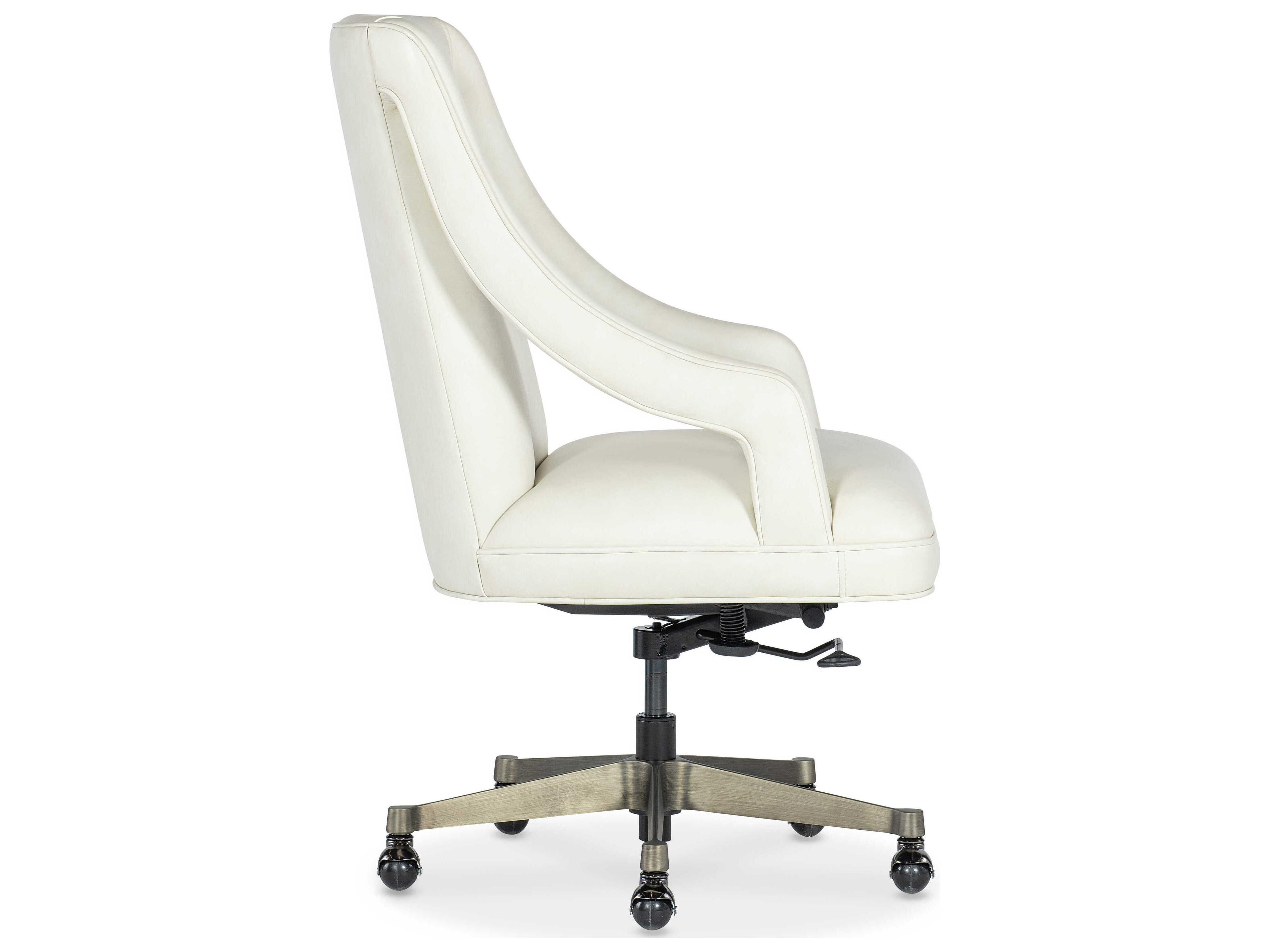 Luxecor Heritage Meira White Leather Adjustable Swivel Tilt Executive Desk Chair