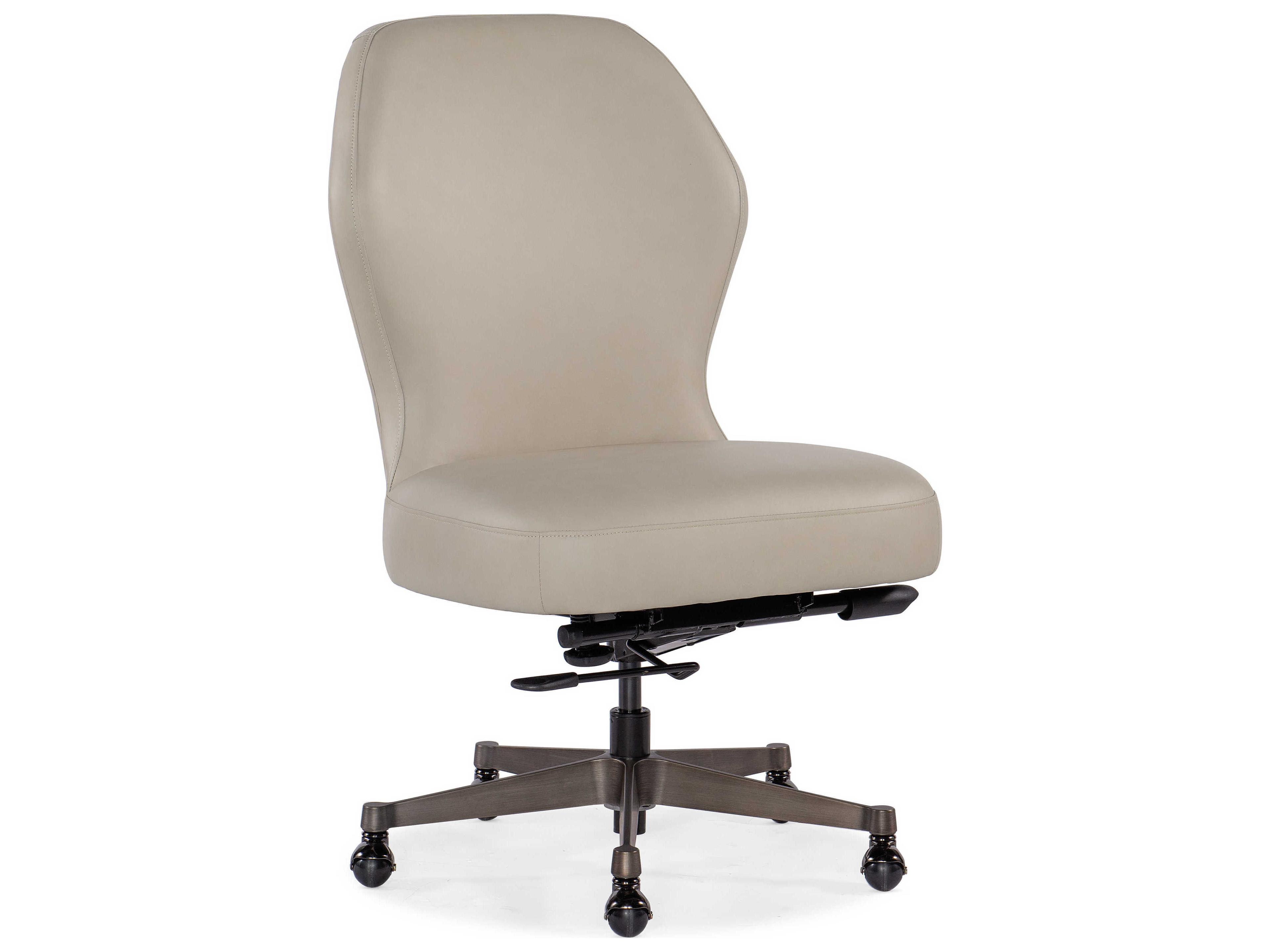 White Leather Adjustable Swivel Tilt Computer Office Chair