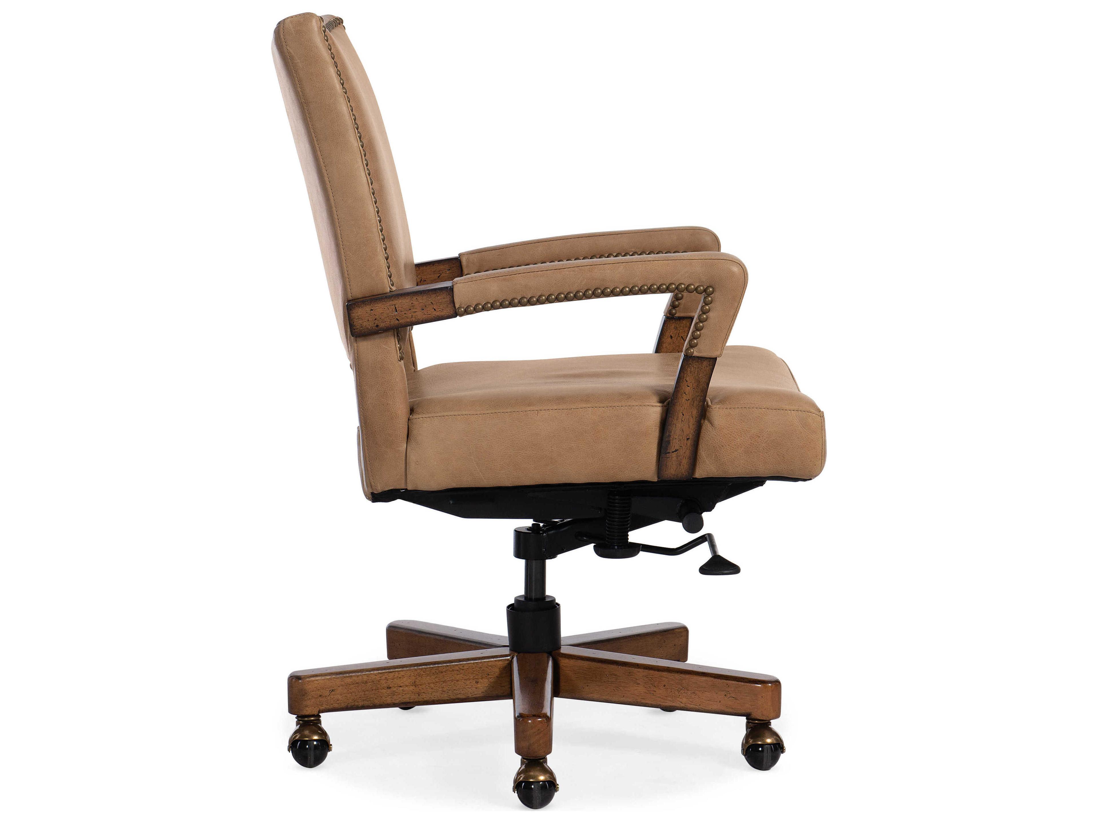 Luxecor Chace Brown Leather Adjustable Swivel Tilt Computer Office Chair