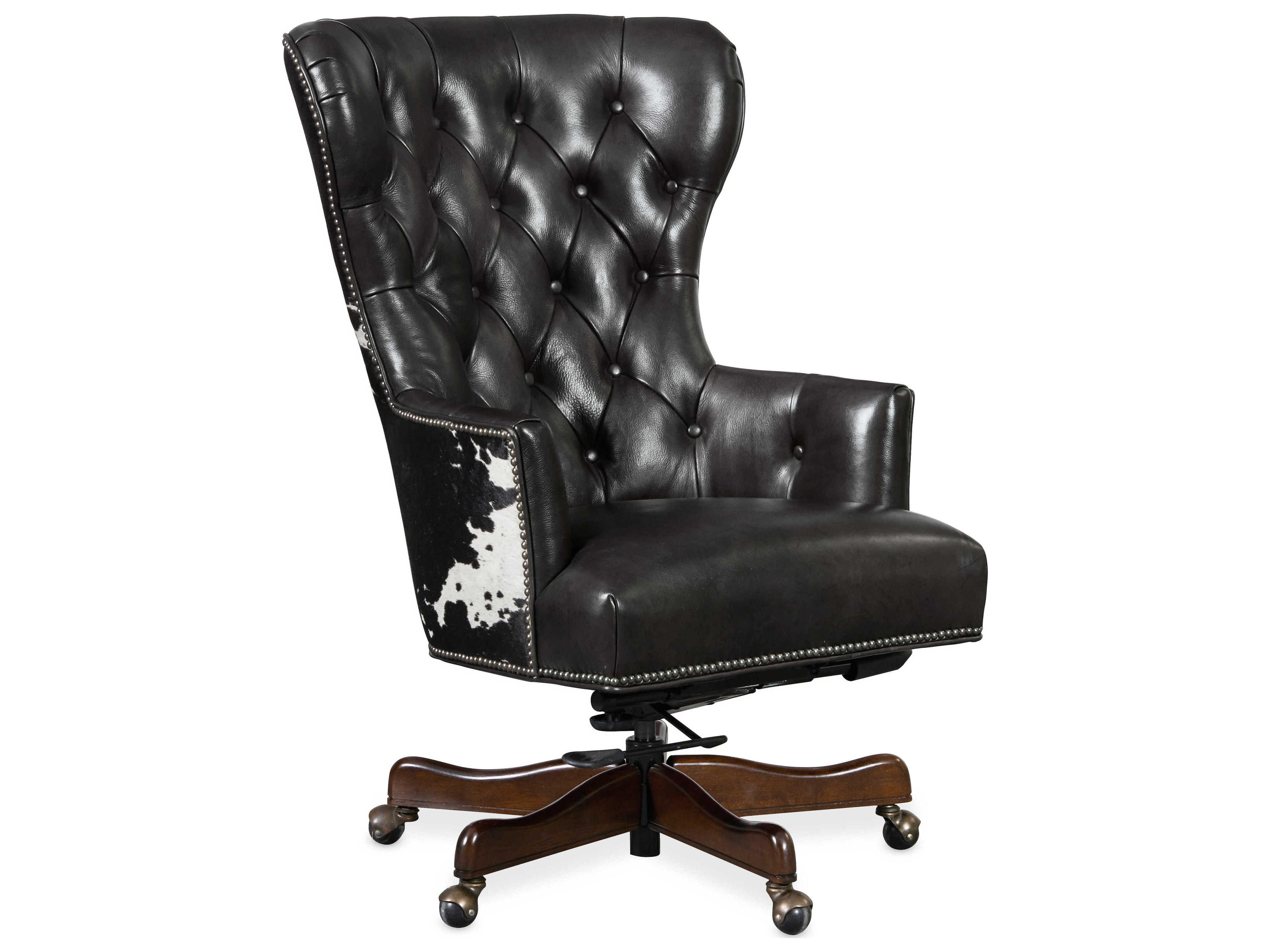 Ec Black Leather Swivel Executive Desk Chair
