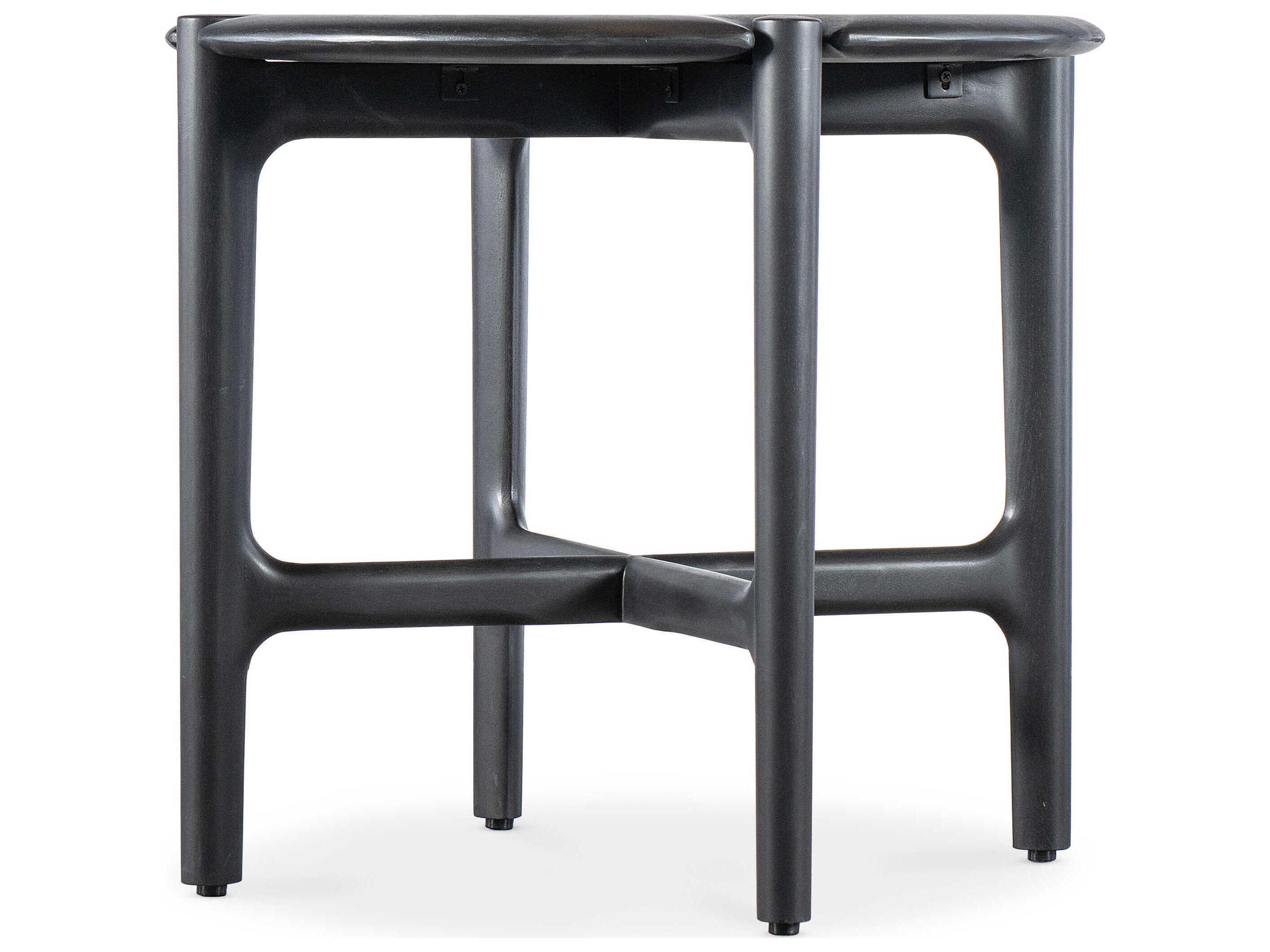 Harlow Round Wood Black End Table