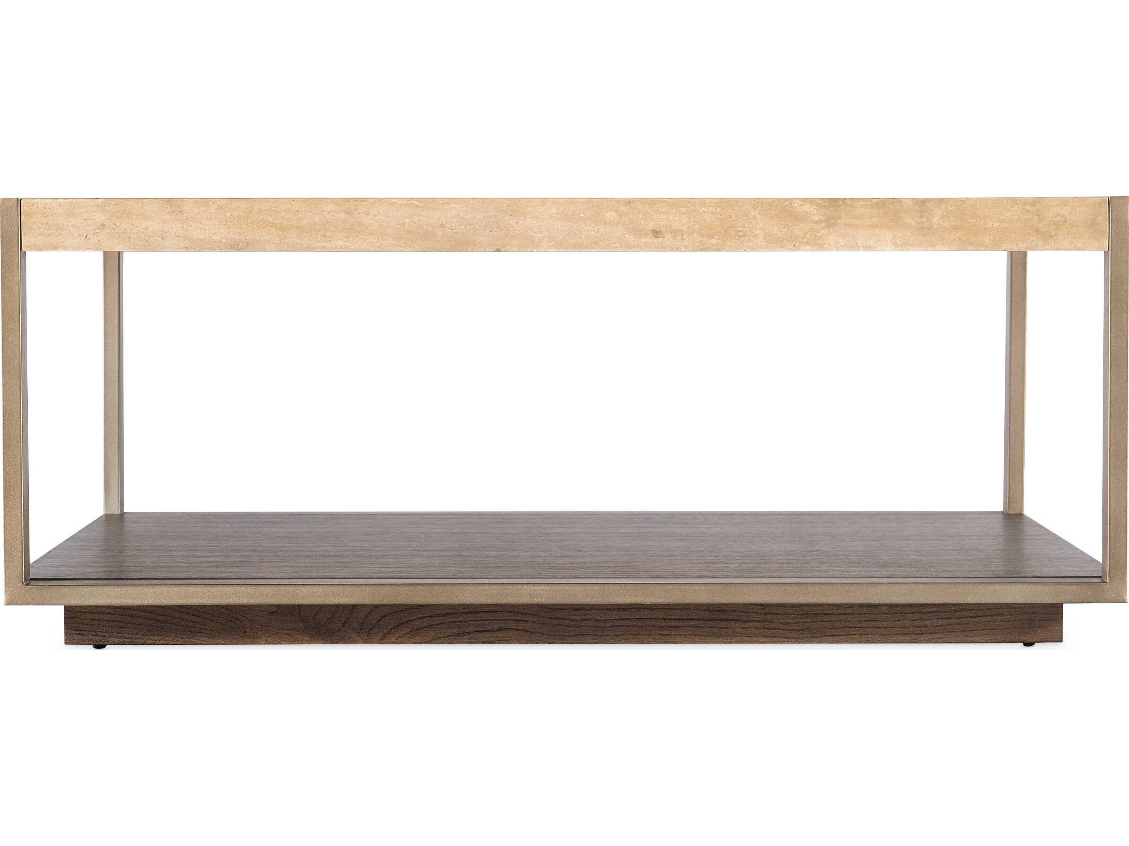 Hooker Furniture Hammon Square Marble Oak Coffee Table