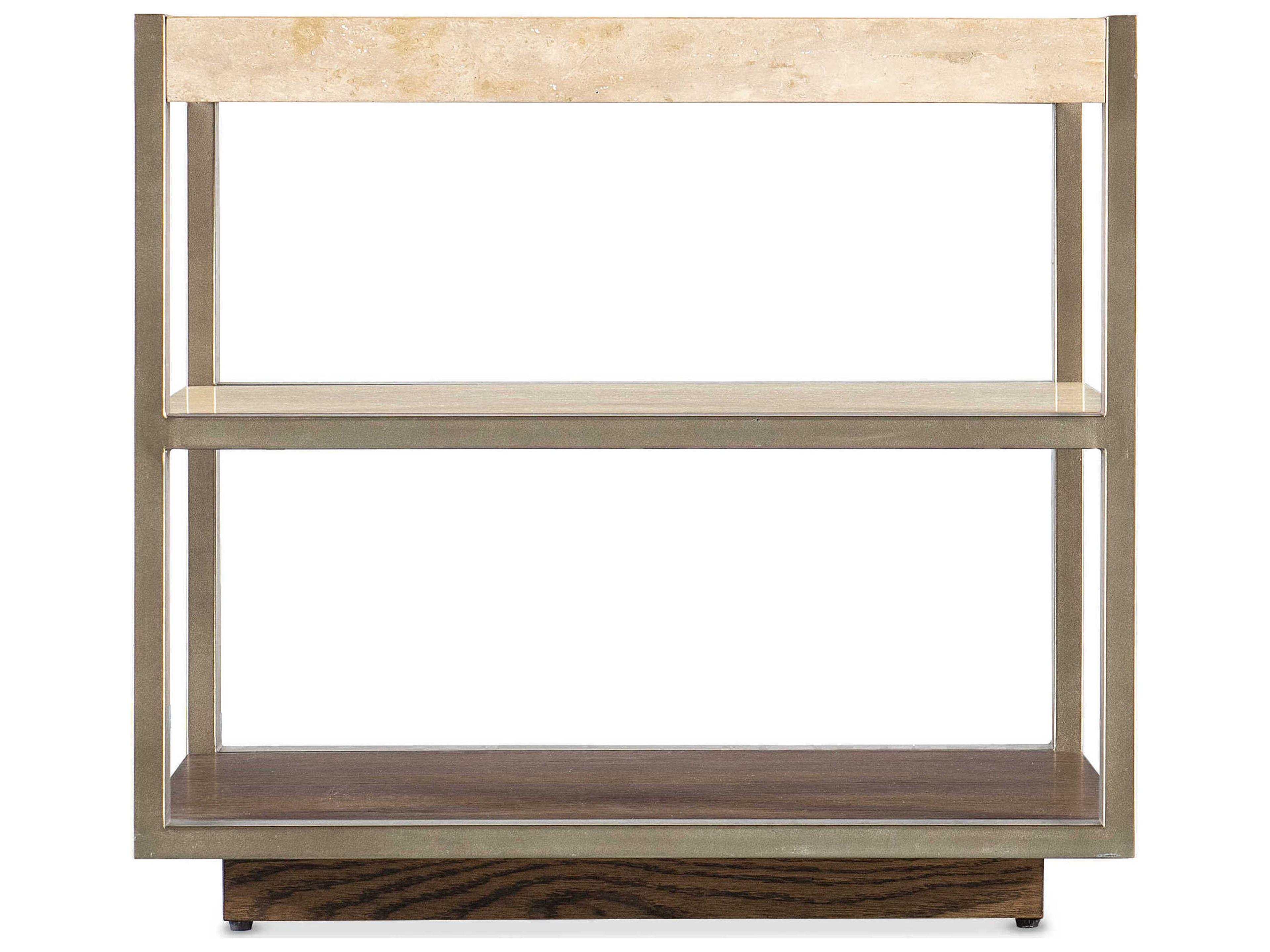 Hooker Furniture Hammon Square Marble Oak End Table