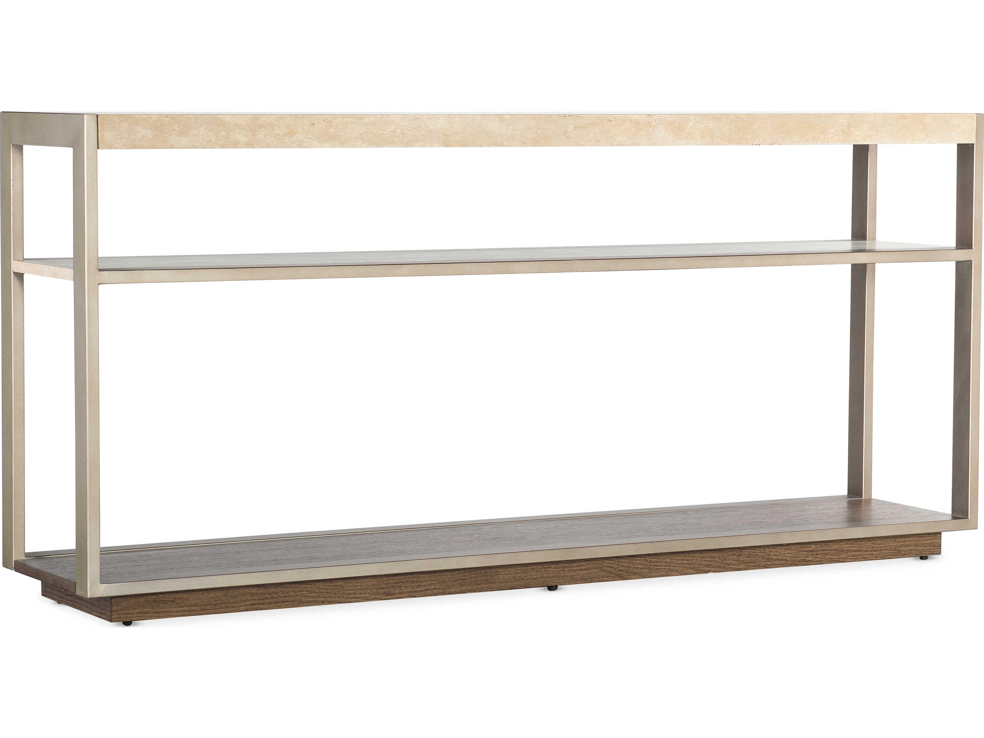 Hammon Rectangular Marble Oak Console Table