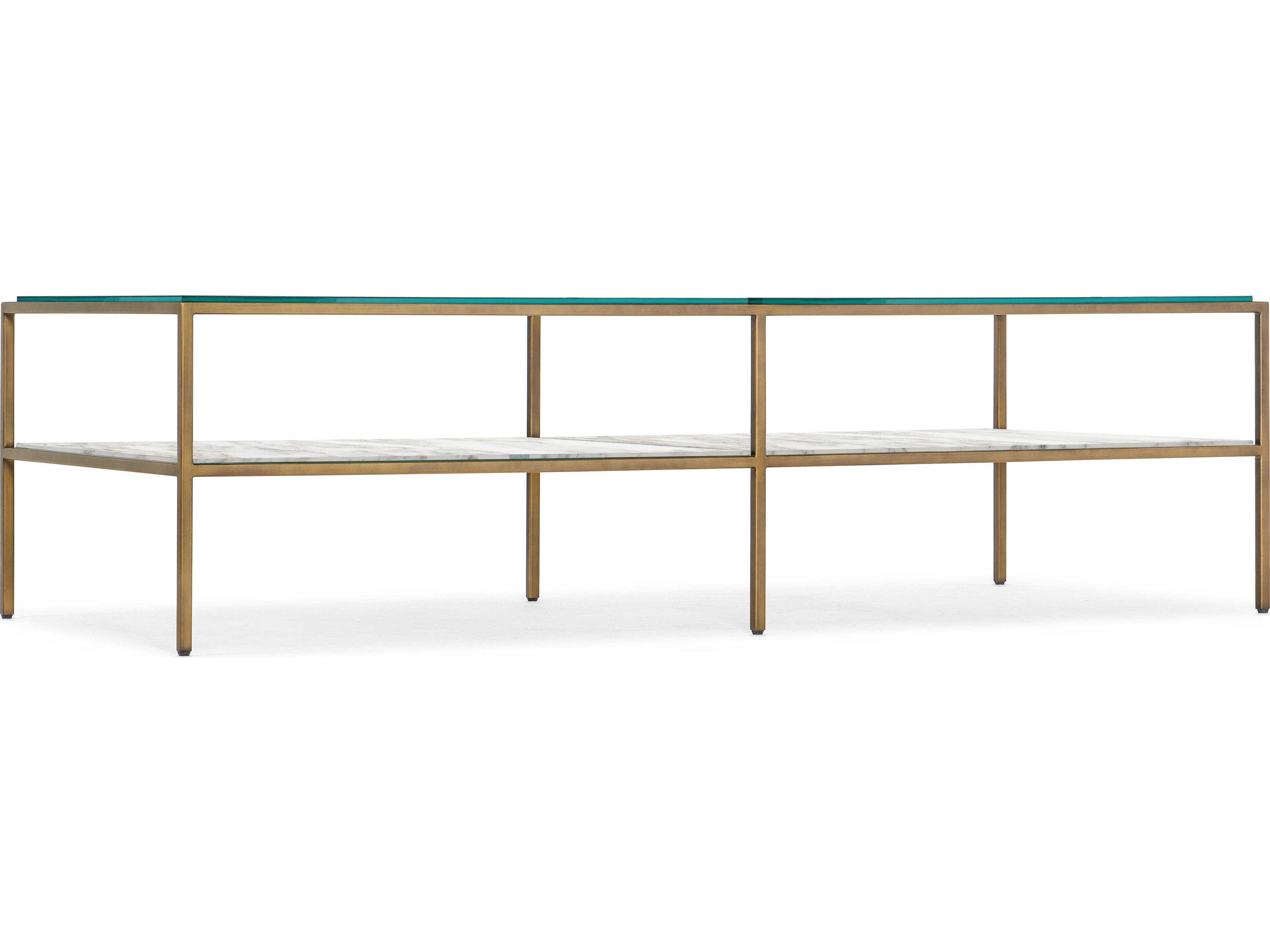 Hooker Furniture Cashel Rectangular Marble Gold Coffee Table