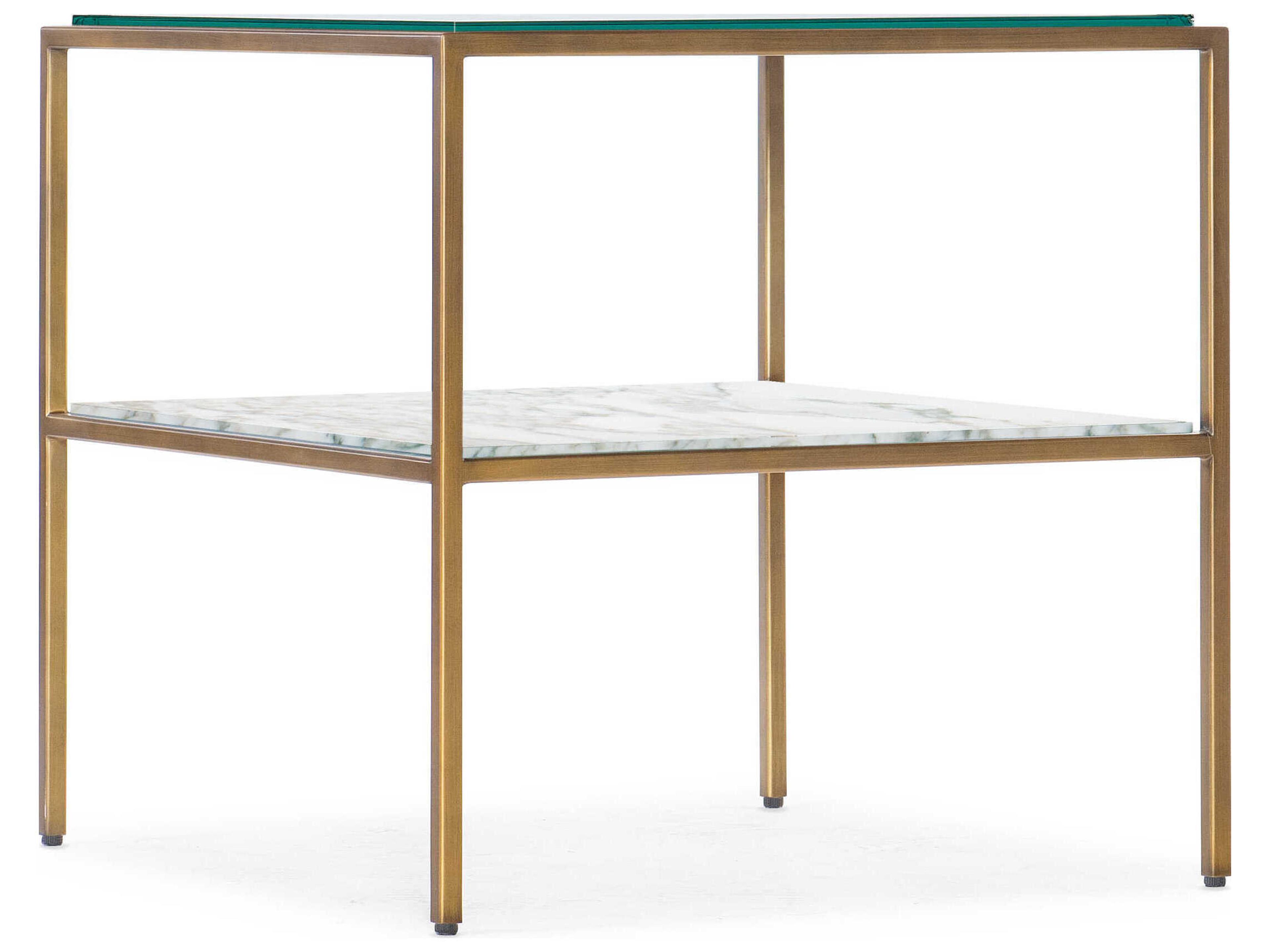 Cashel Rectangular Marble White End Table