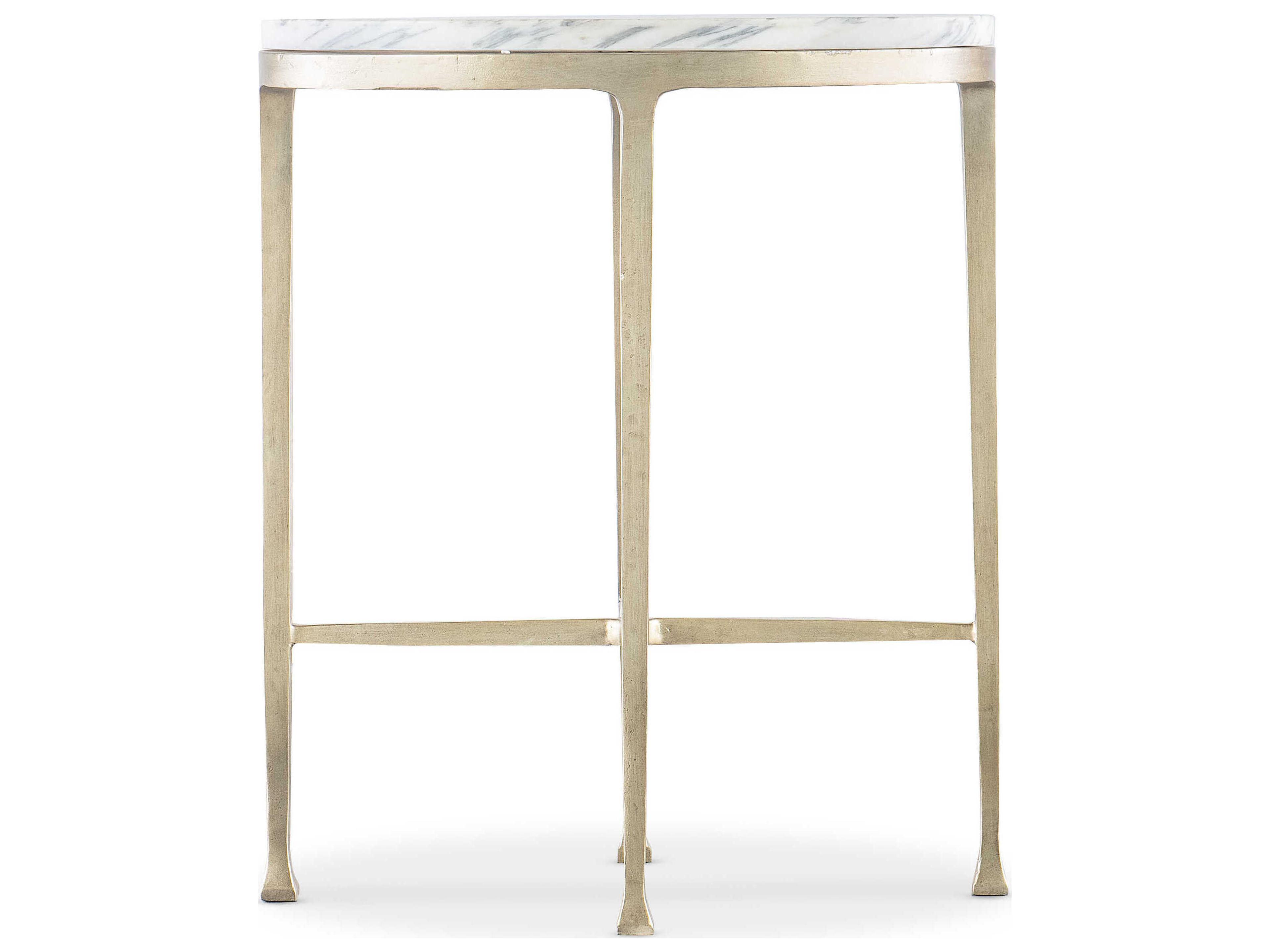 Hooker Furniture Jules Round Marble White Gray End Table