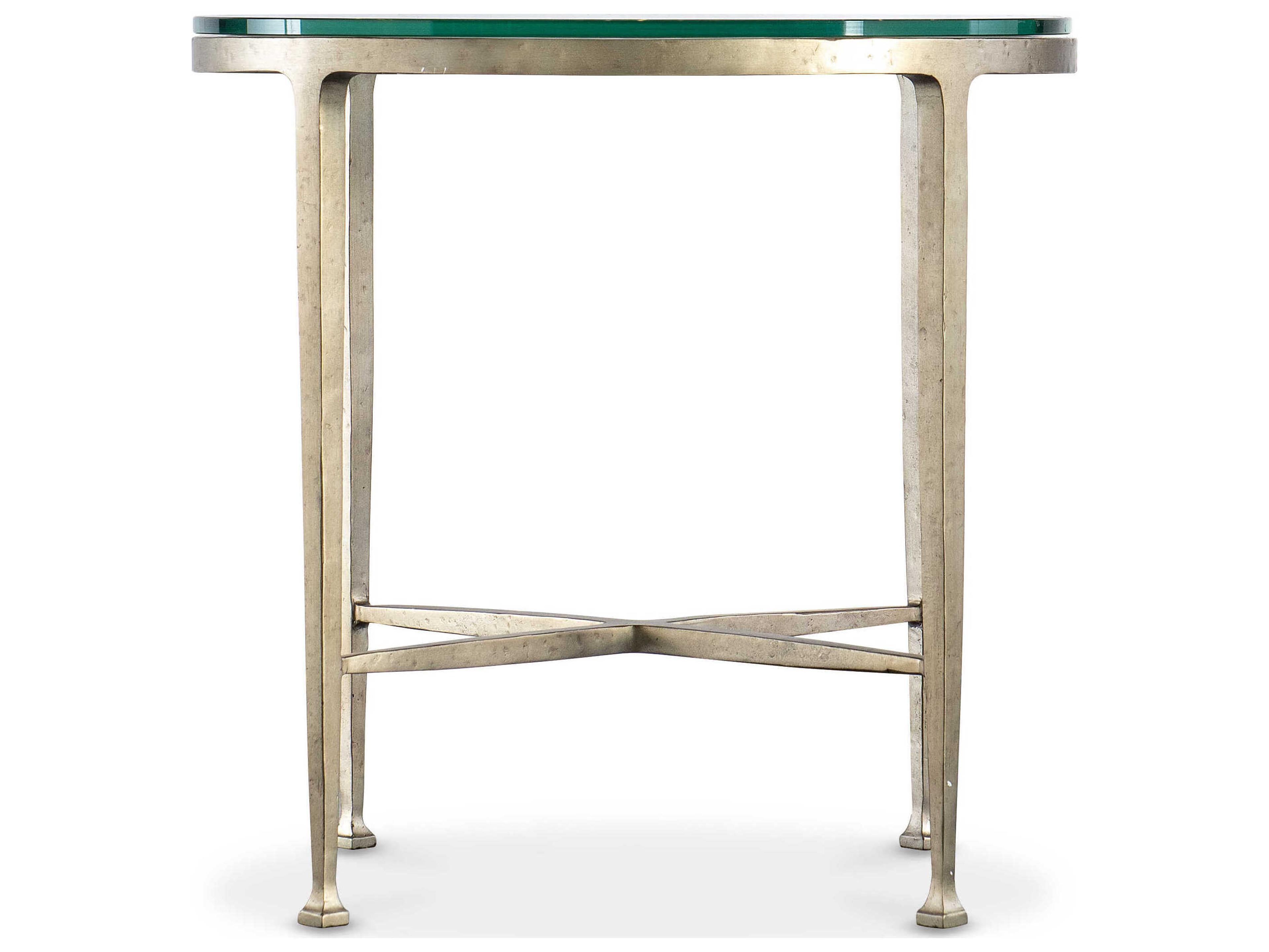 Hooker Furniture Cora Round Glass Champagne End Table
