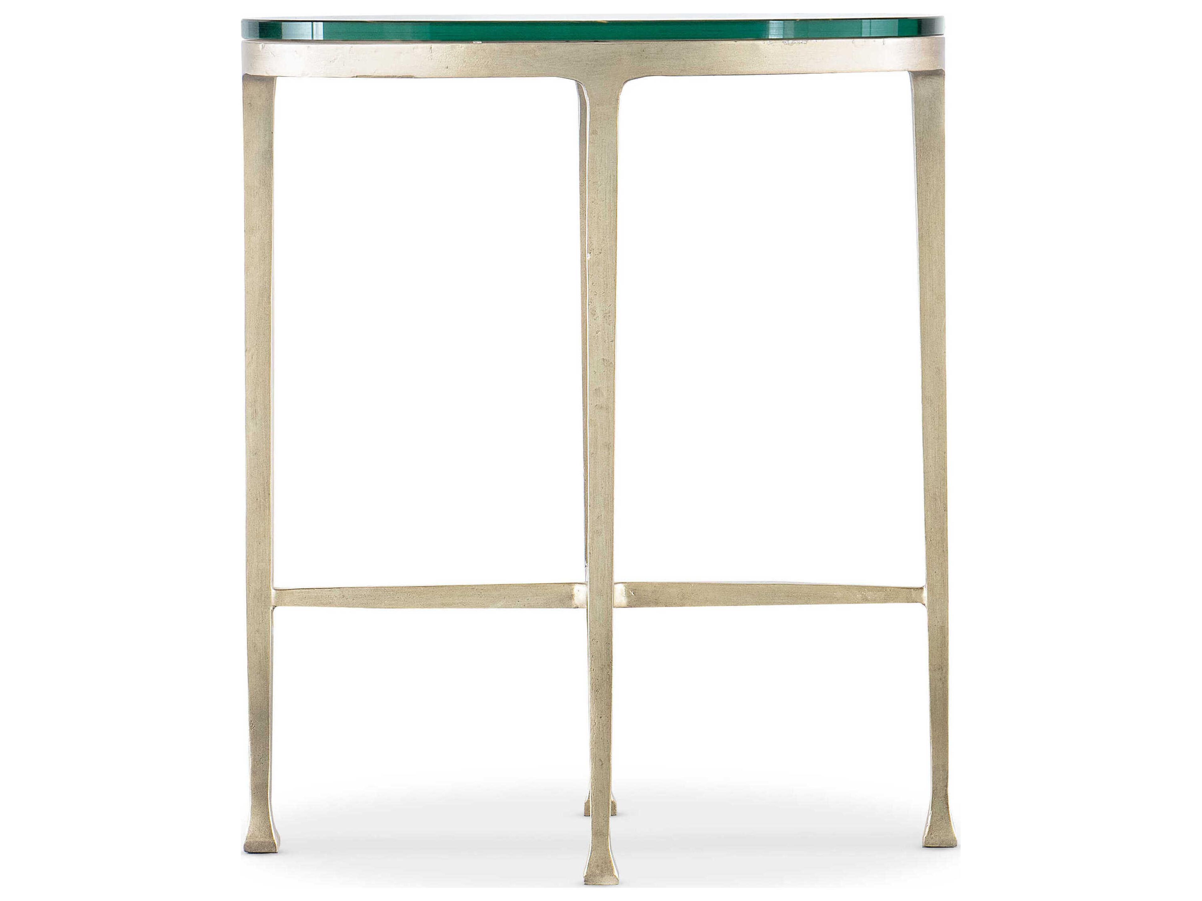 Hooker Furniture Cora Round Glass Champagne End Table